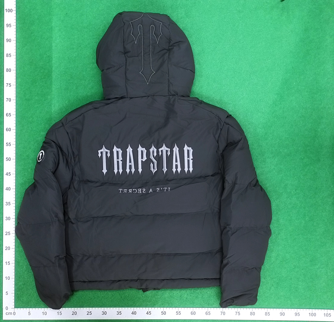 Black Down Puffer Jacket with Hood for Men