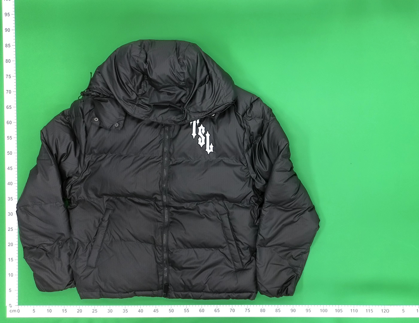 Black Quilted Down Jacket with Detachable Hood