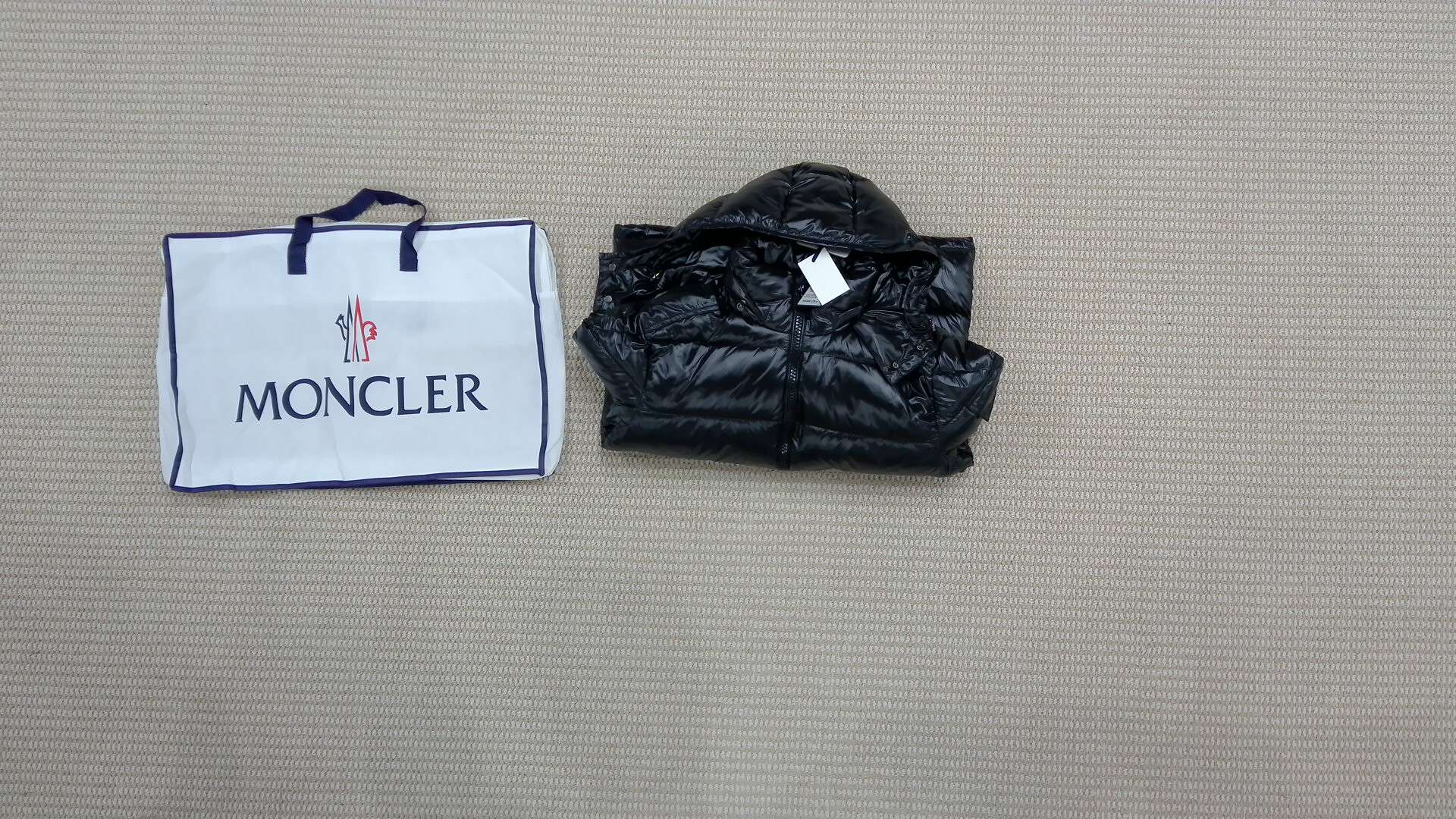 Moncler Black Puffer Jacket with Hood