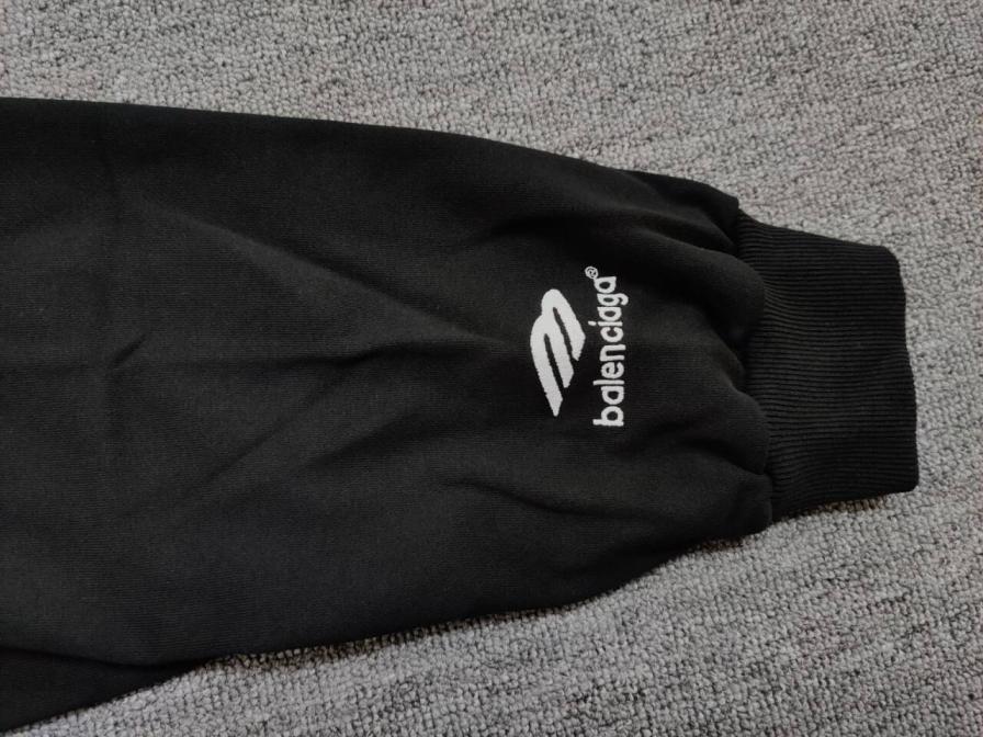 Alenciaga Black Zip-Up Hoodie with Logo and Crest Design