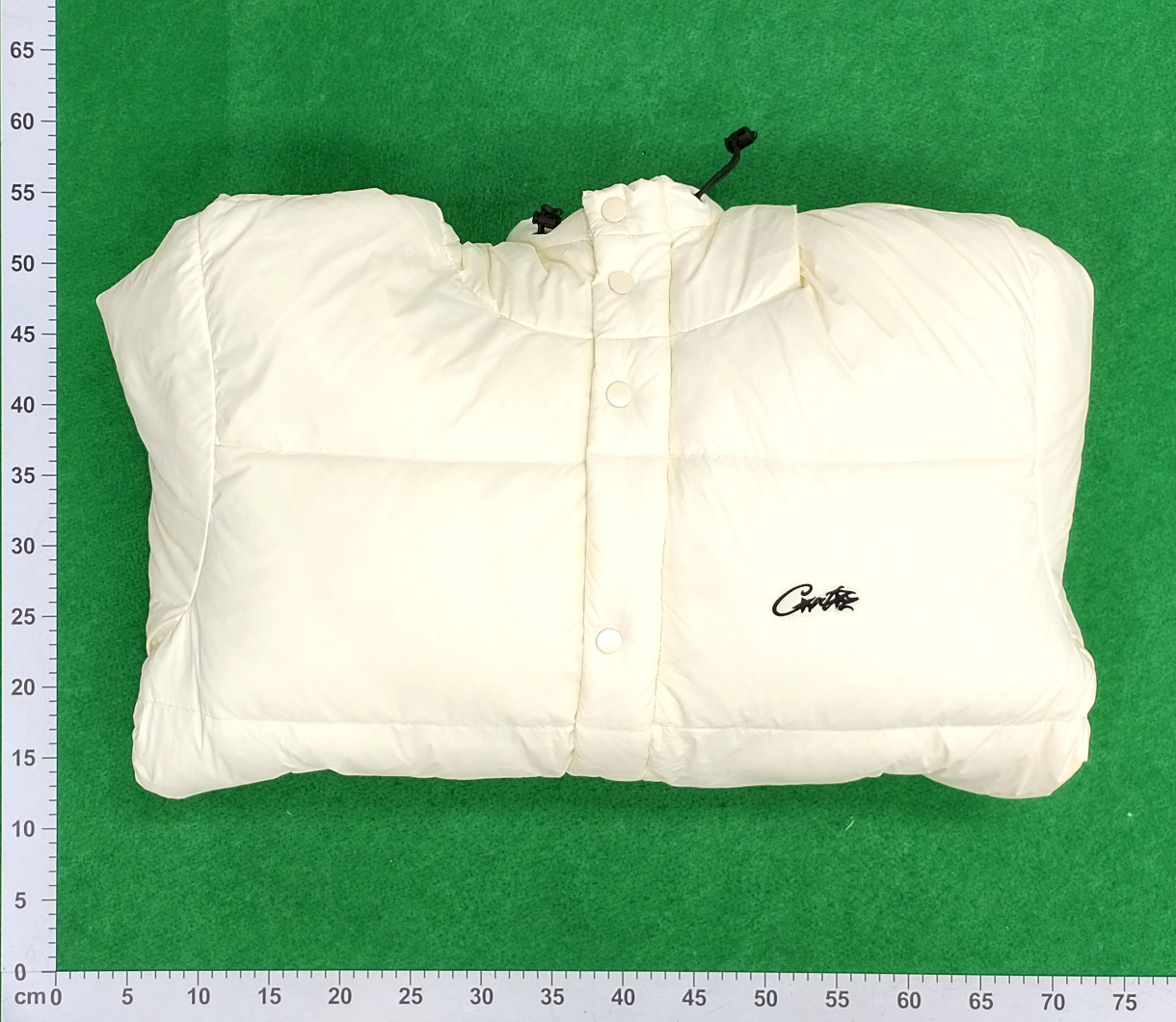 Cream Hooded Puffer Jacket for Men and Women