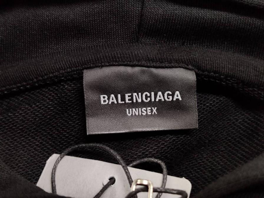 Alenciaga Black Zip-Up Hoodie with Logo and Crest Design