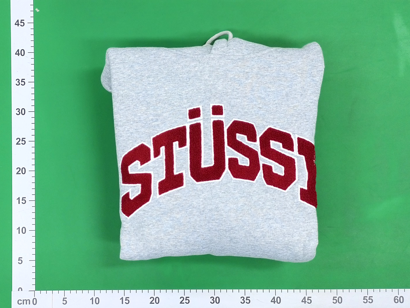 St&uuml;ssy Grey Hoodie with Red Logo