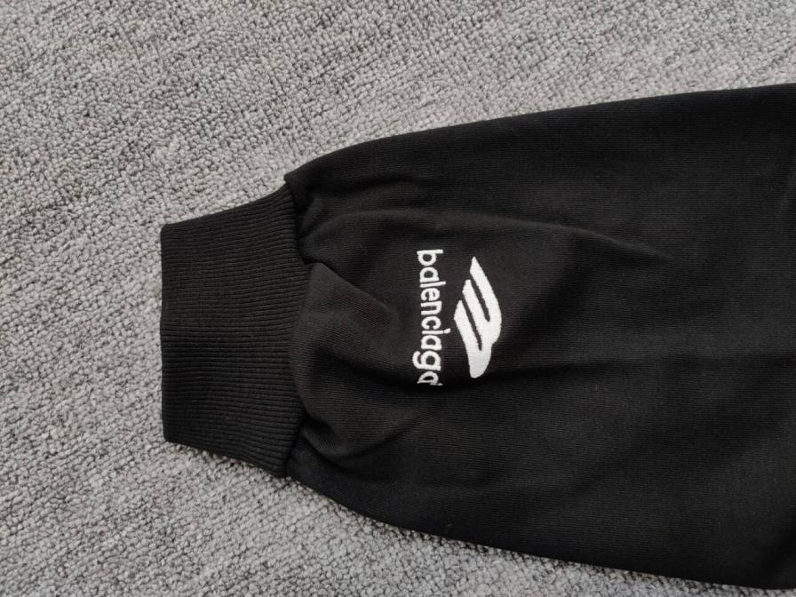 Alenciaga Black Zip-Up Hoodie with Logo and Crest Design