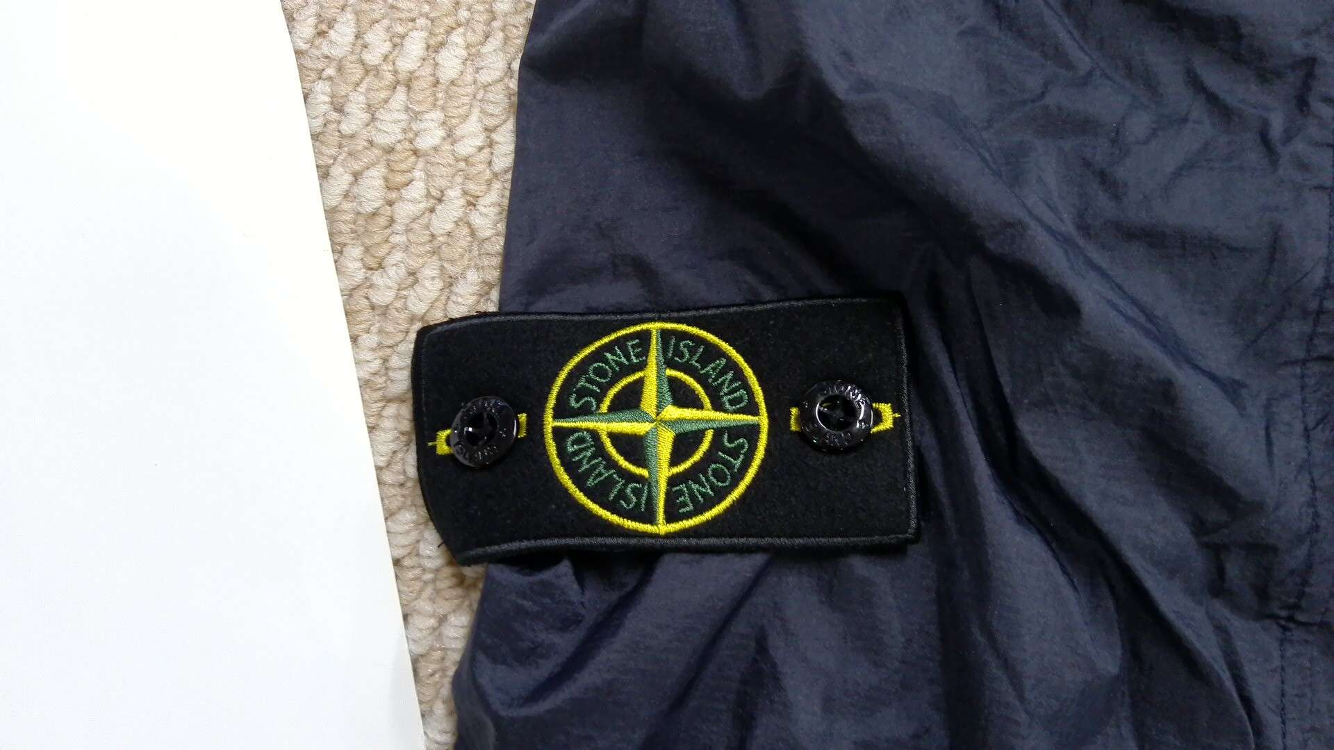 Stone Island Grey Hooded Jacket with Logo Patch
