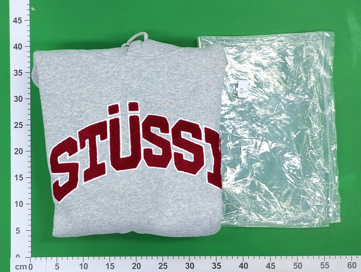 St&uuml;ssy Grey Hoodie with Red Logo