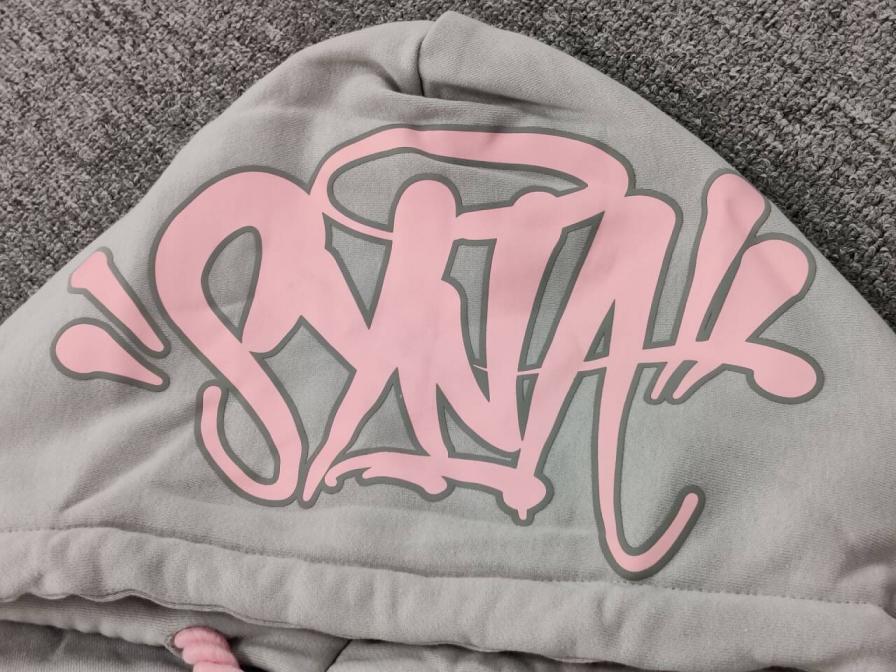 Cozy Gray Hoodie & Sweatpants Set with Pink Drawstrings