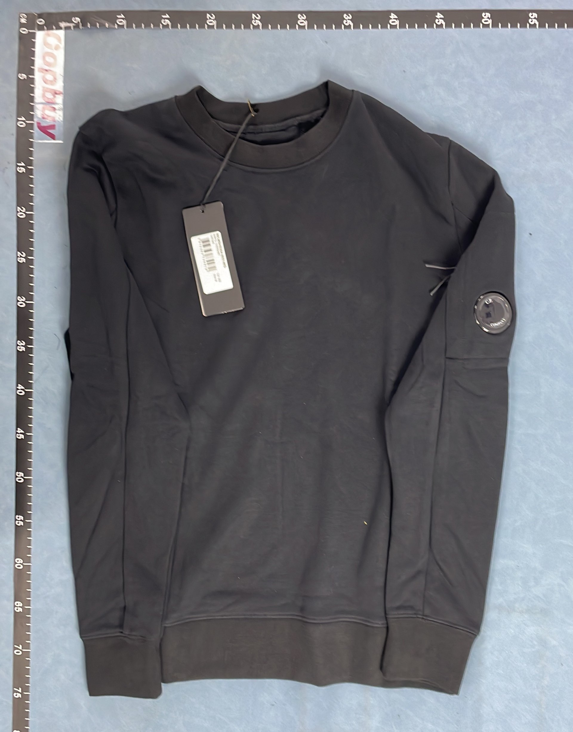 Men's Navy Blue Crewneck Sweatshirt with Patch Detail
