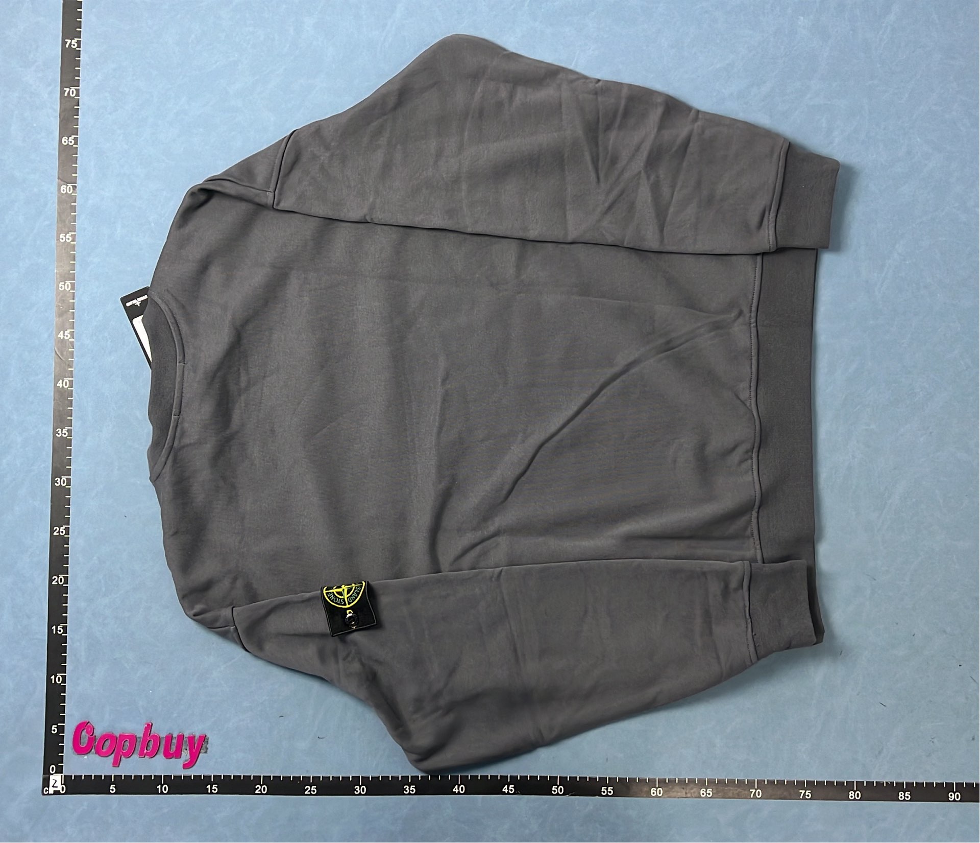 White Stone Island Crewneck Sweatshirt with Patch