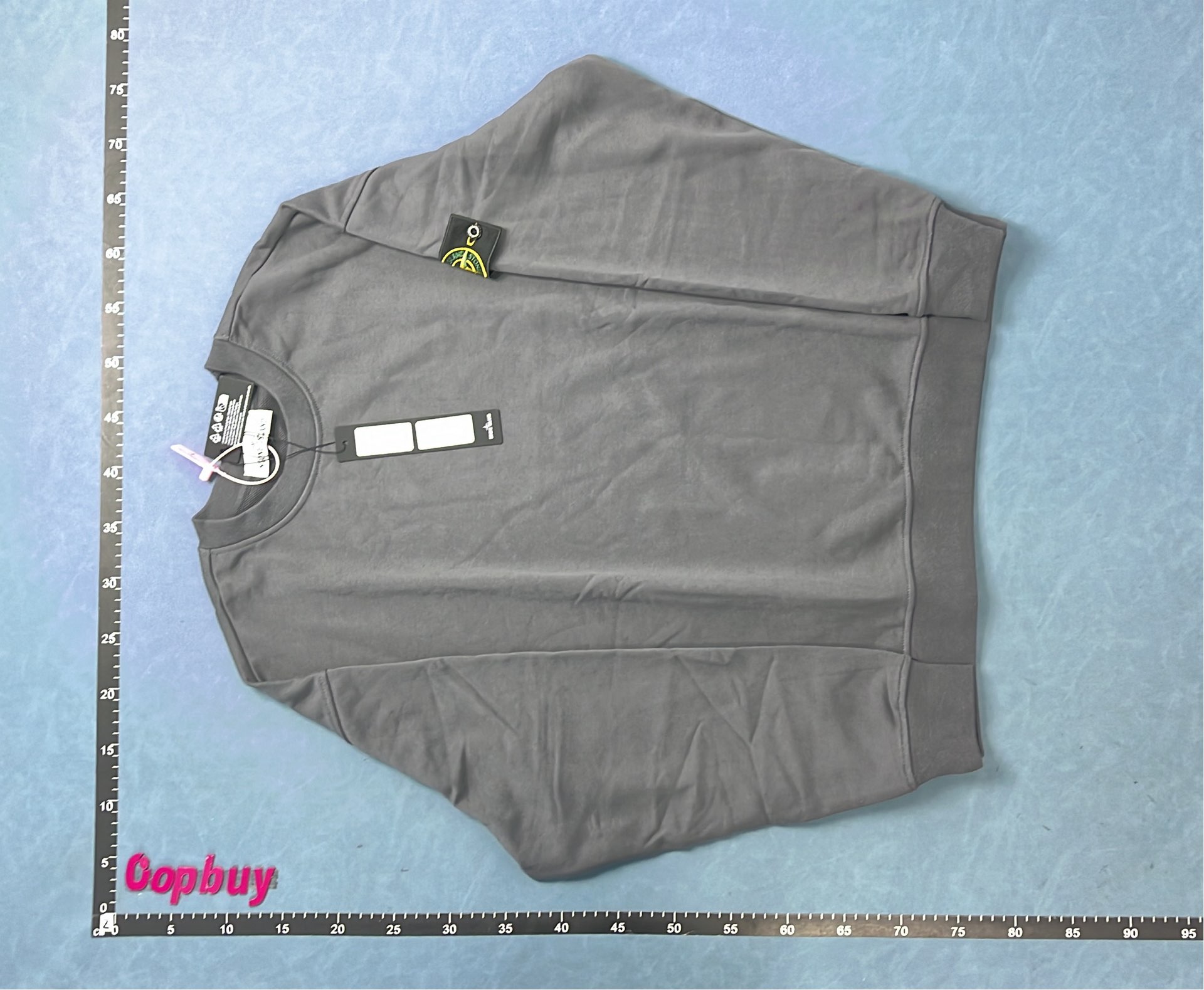 White Stone Island Crewneck Sweatshirt with Patch