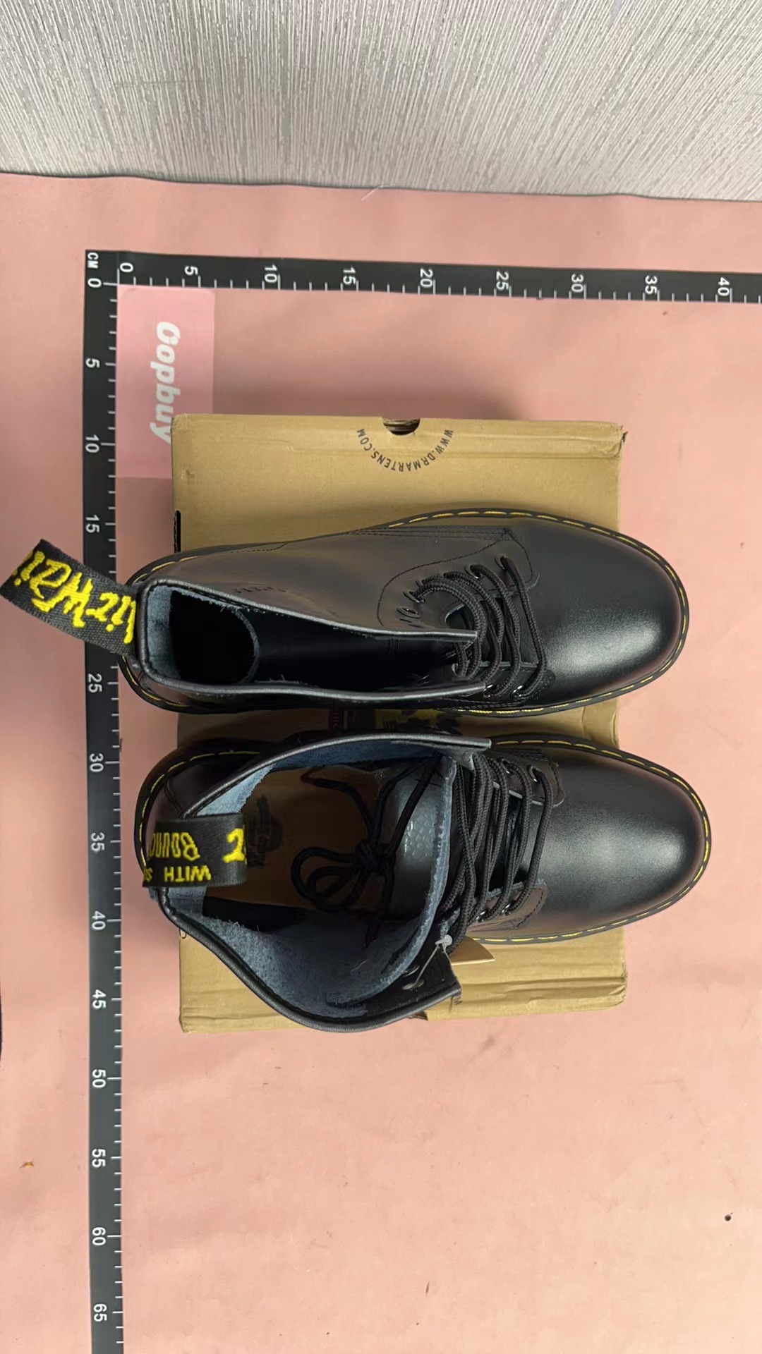 Dr. Martens 1460 8-Eye Boots in Black & Cherry Red