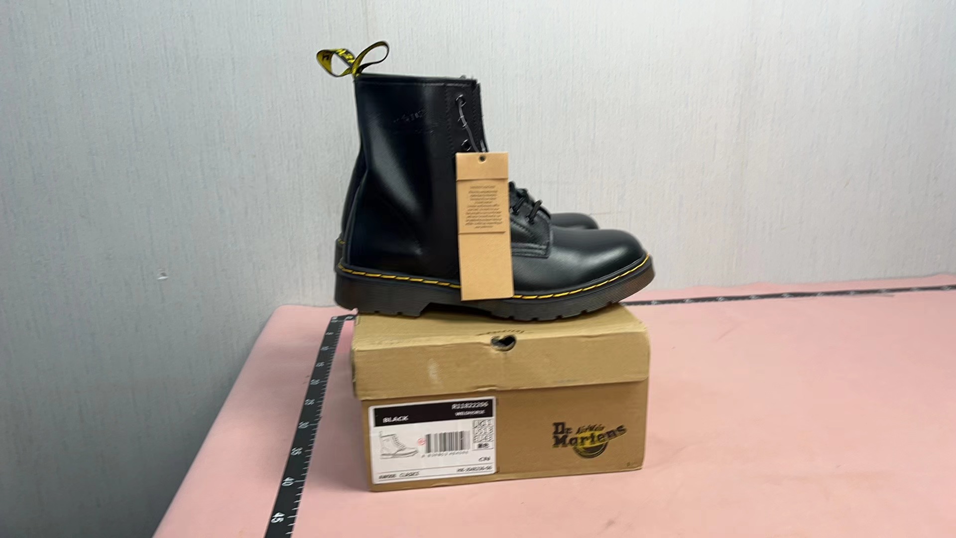 Dr. Martens 1460 8-Eye Boots in Black & Cherry Red