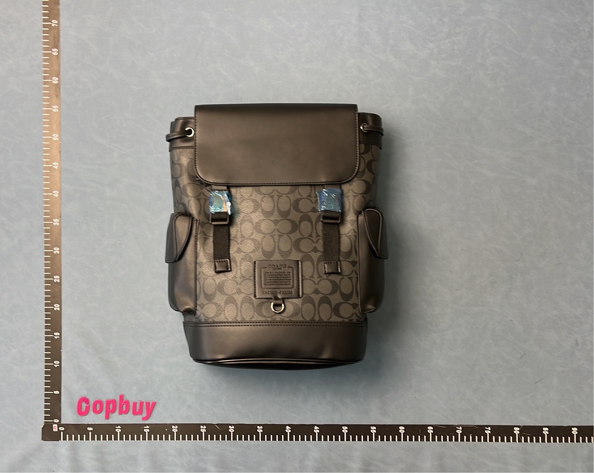 COACH Signature Backpack in Black and Gray