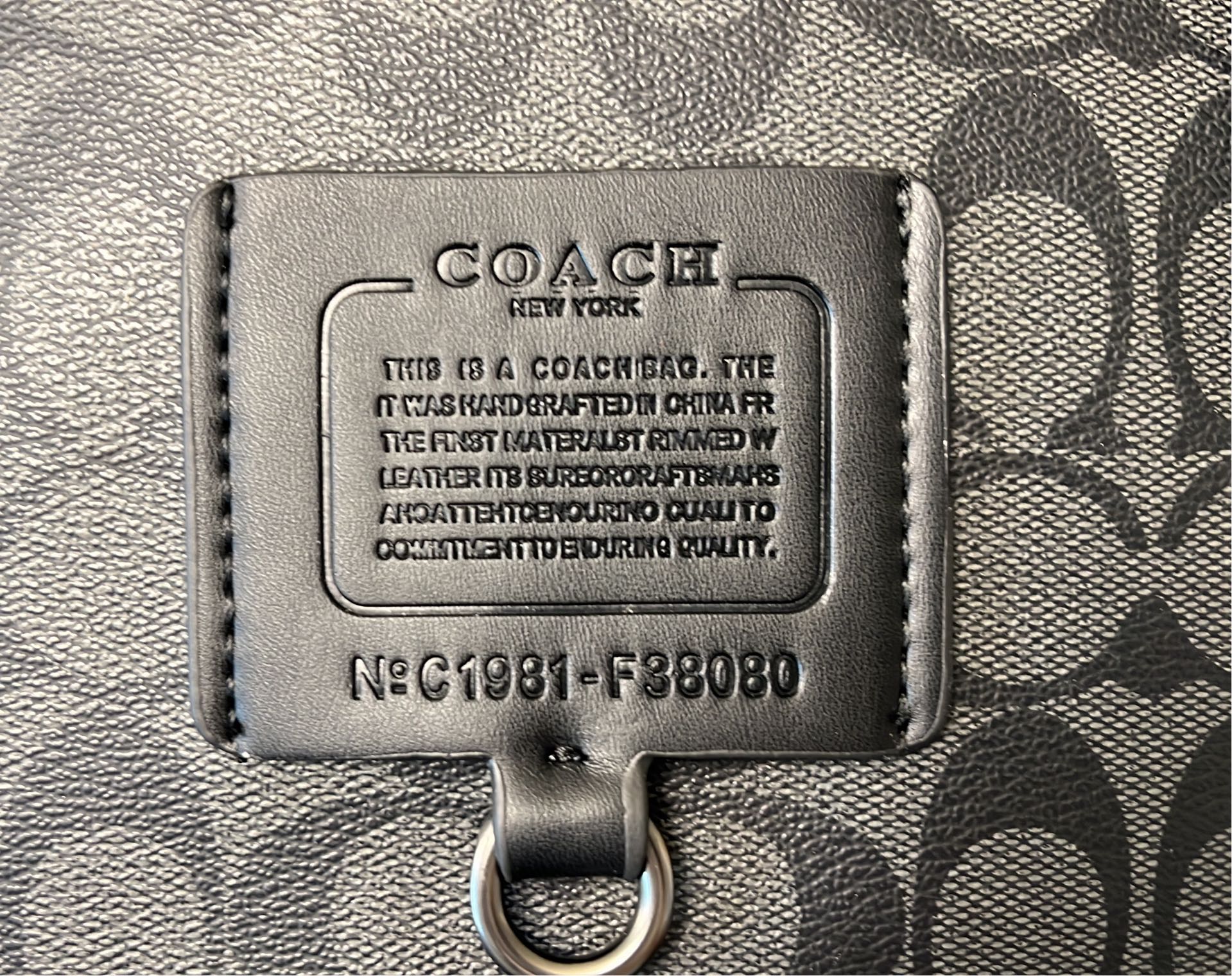 COACH Signature Backpack in Black and Gray