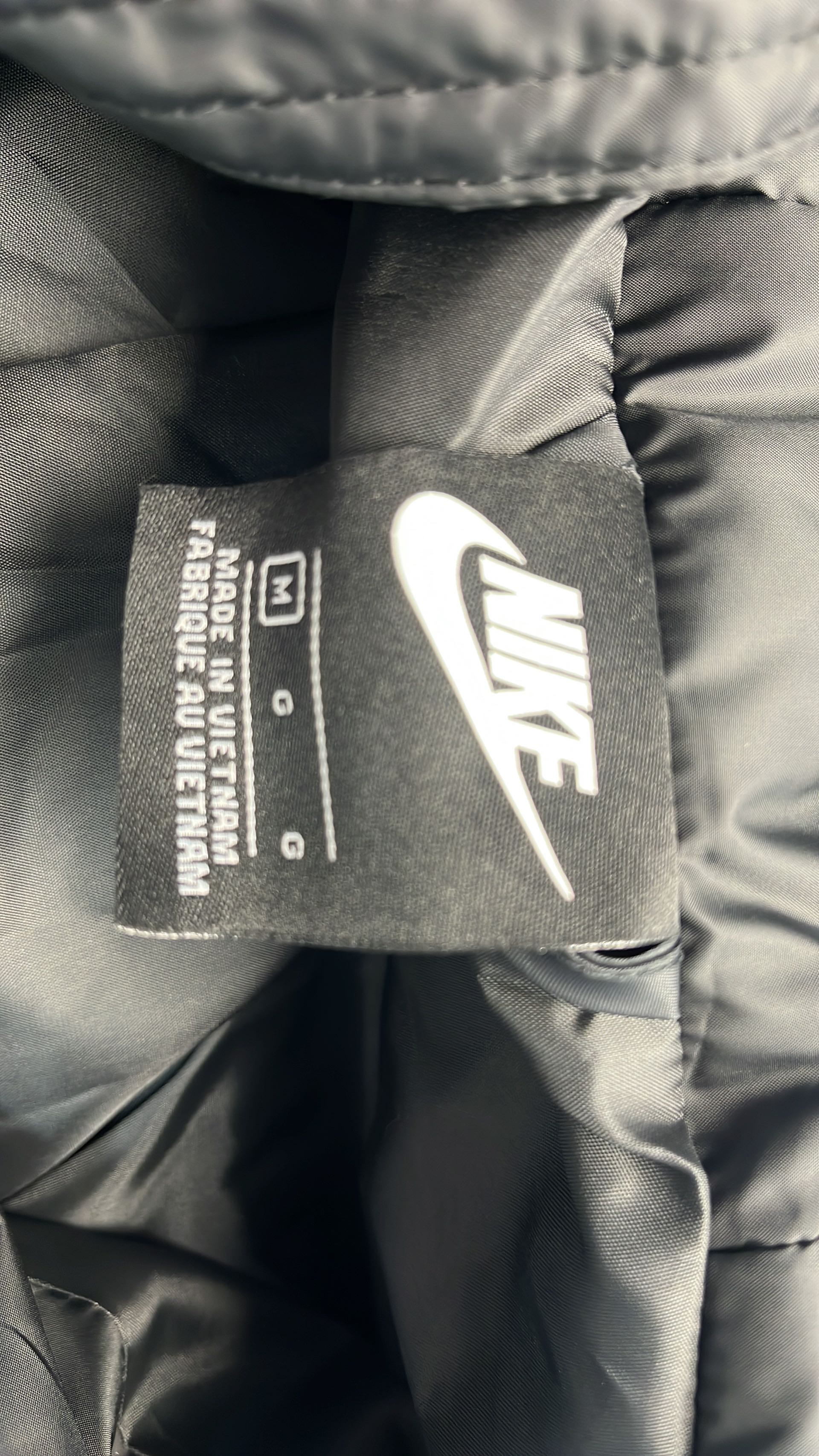 Nike Black Puffer Jacket with Hood and Logo