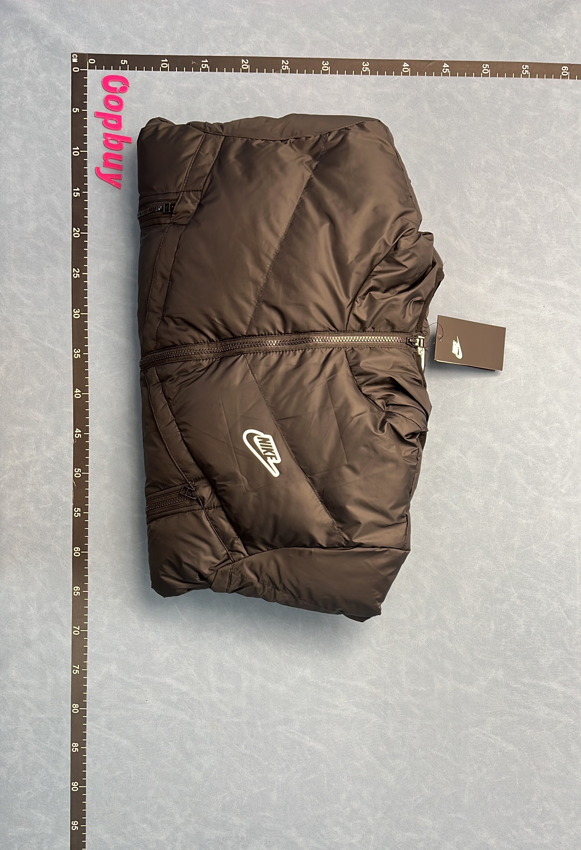 Nike Black Puffer Jacket with Hood and Logo