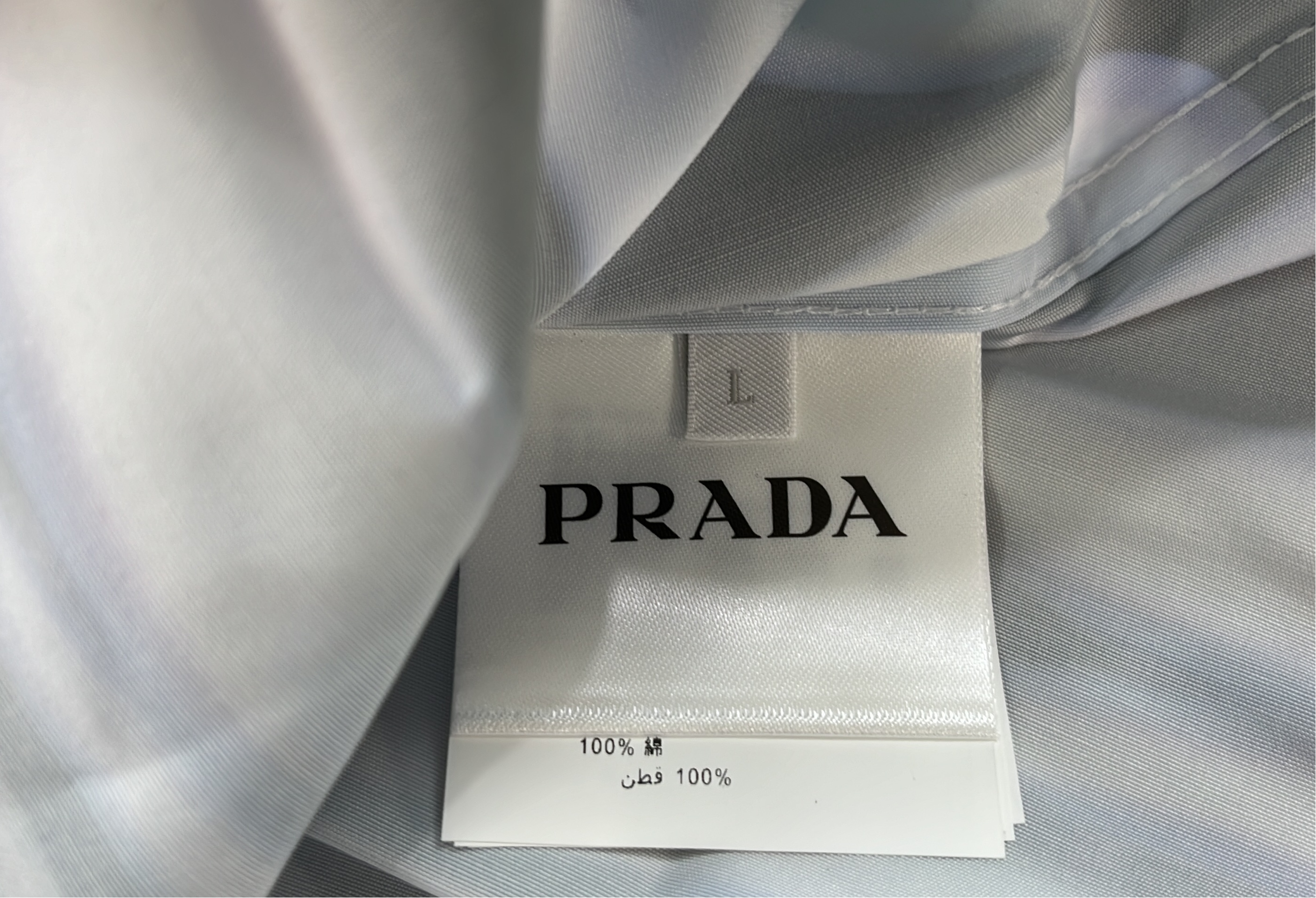 Prada Flame Print White Short Sleeve Shirt Men's Fashion