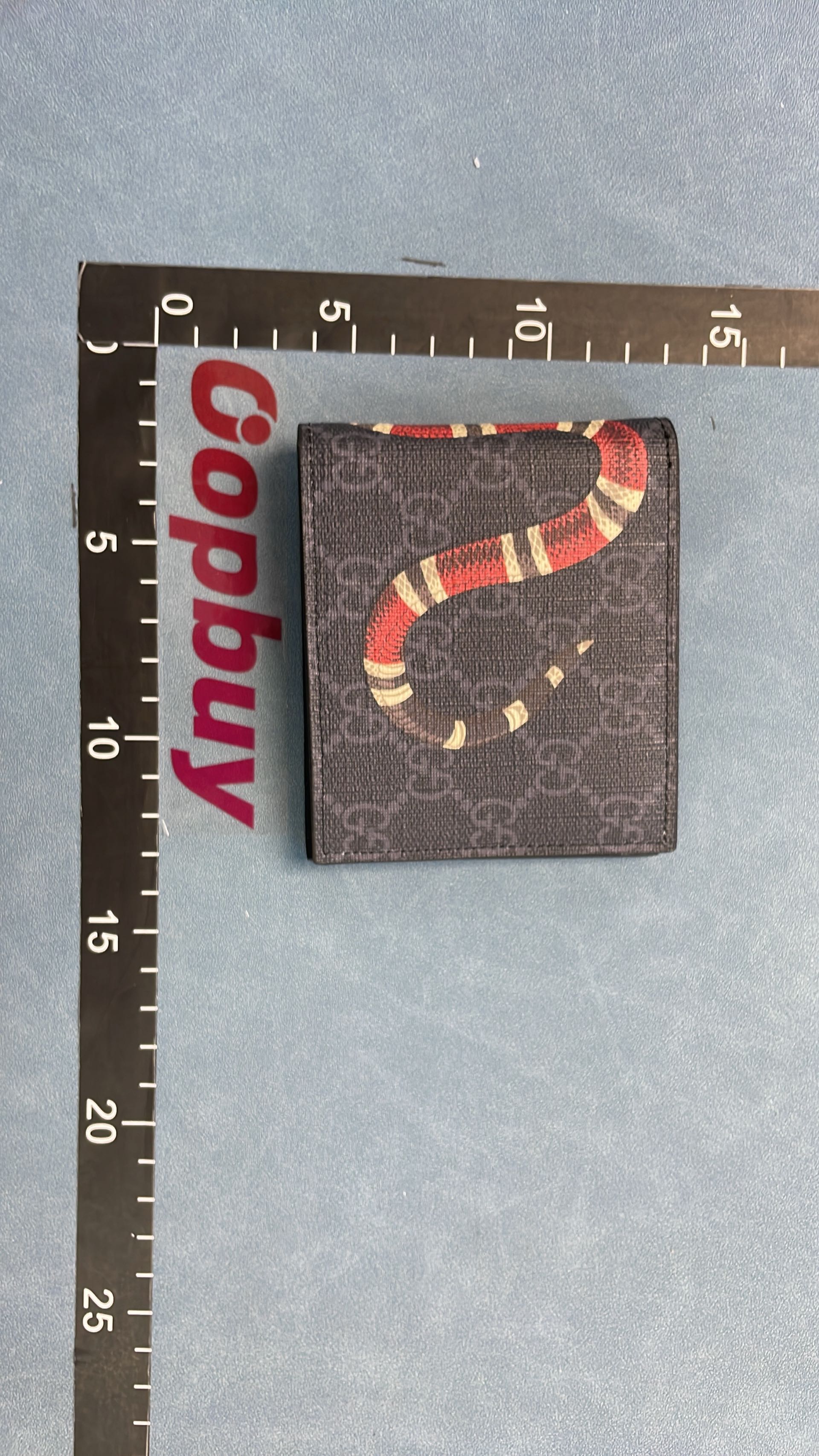Gucci Snake Print Wallet in GG Supreme Canvas