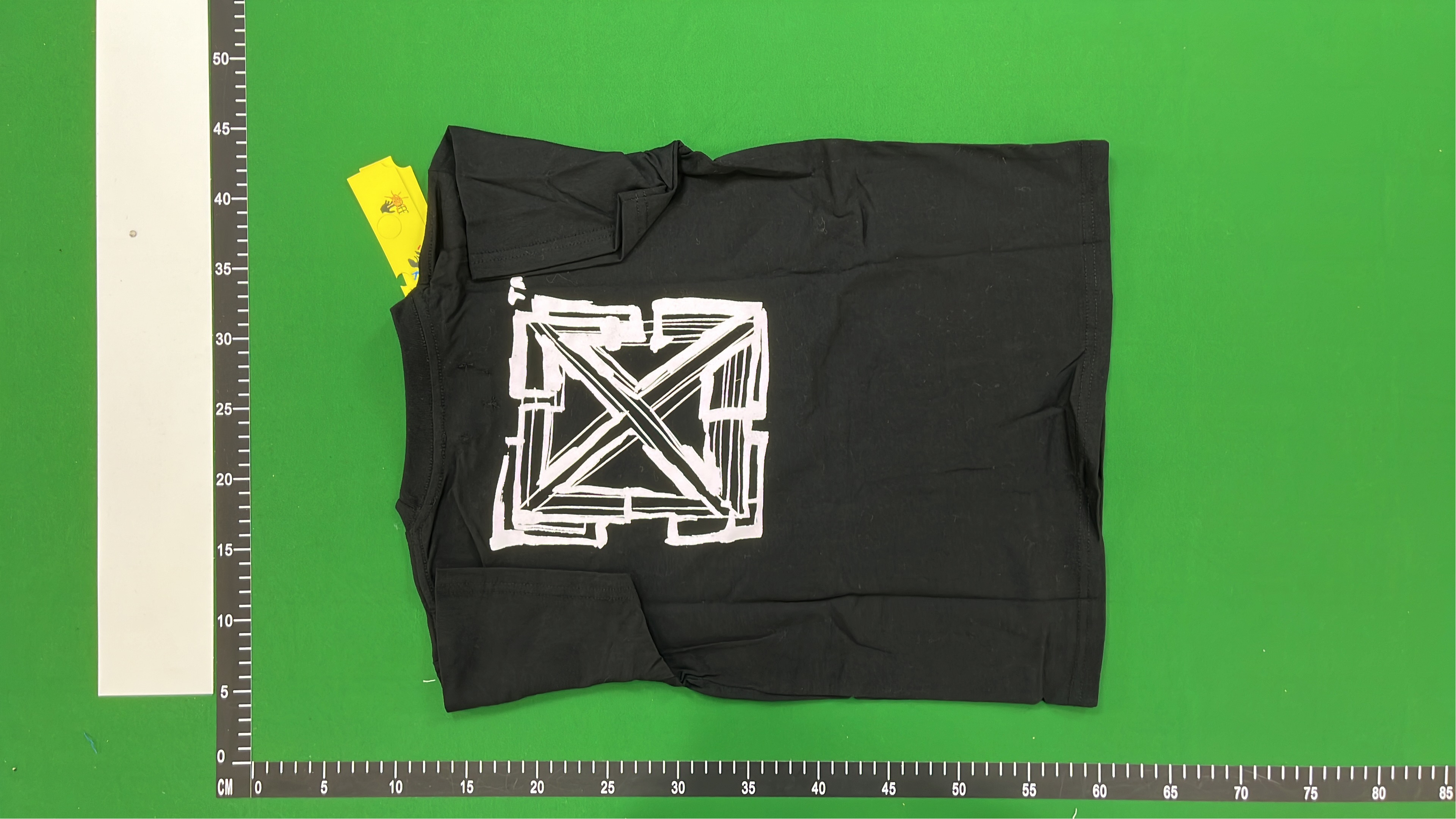 Off-White Black T-Shirt with White Graphic Print