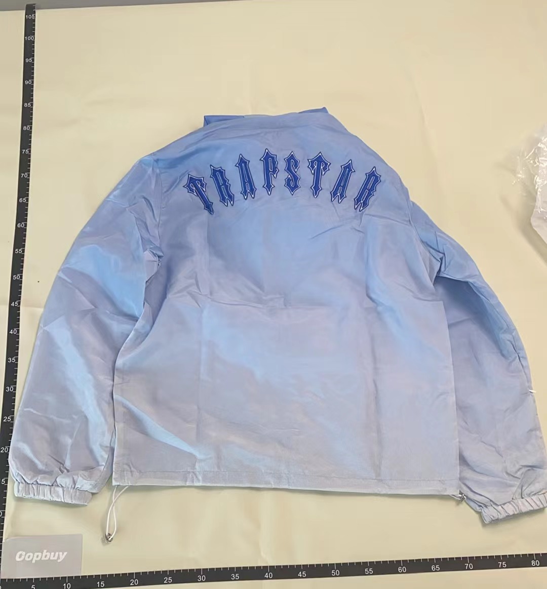 Light Blue Hooded Windbreaker Jacket for Men and Women