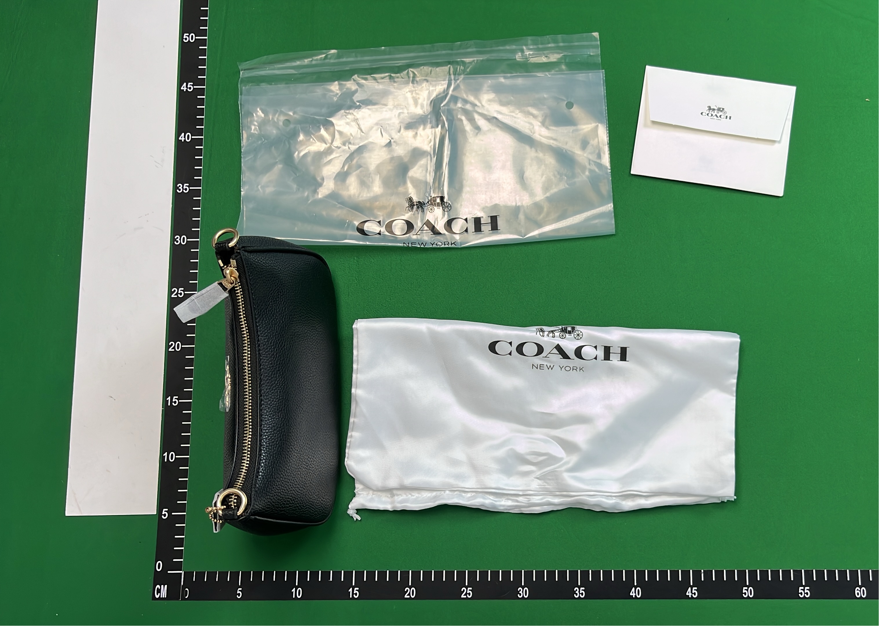 COACH Black Leather Crossbody Bag with Gold Hardware