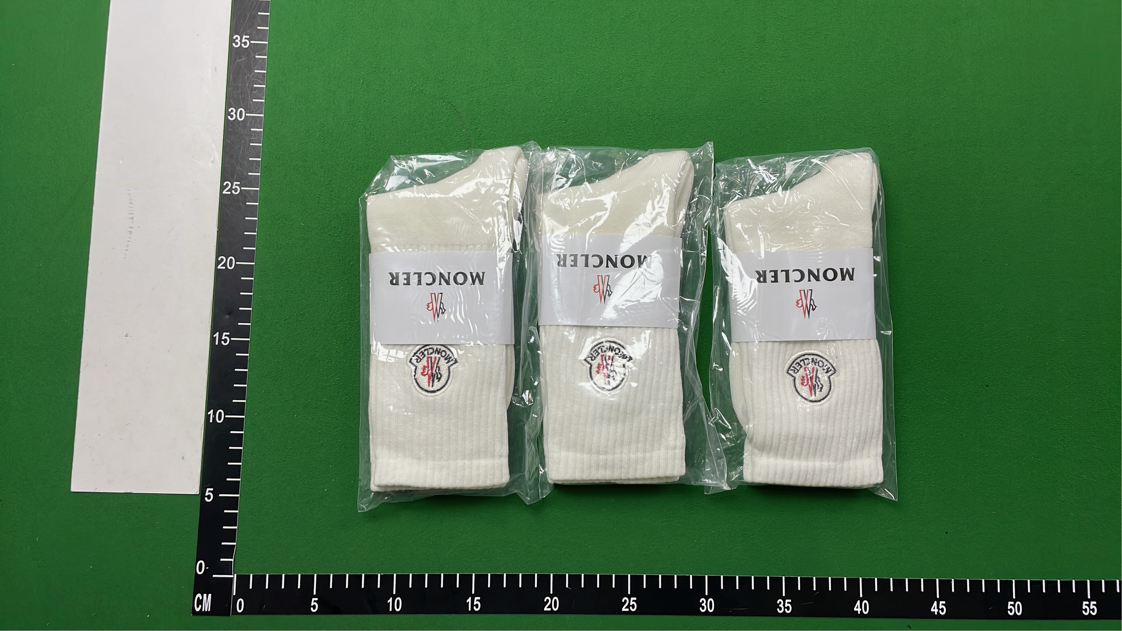 Moncler White Logo Socks for Men and Women