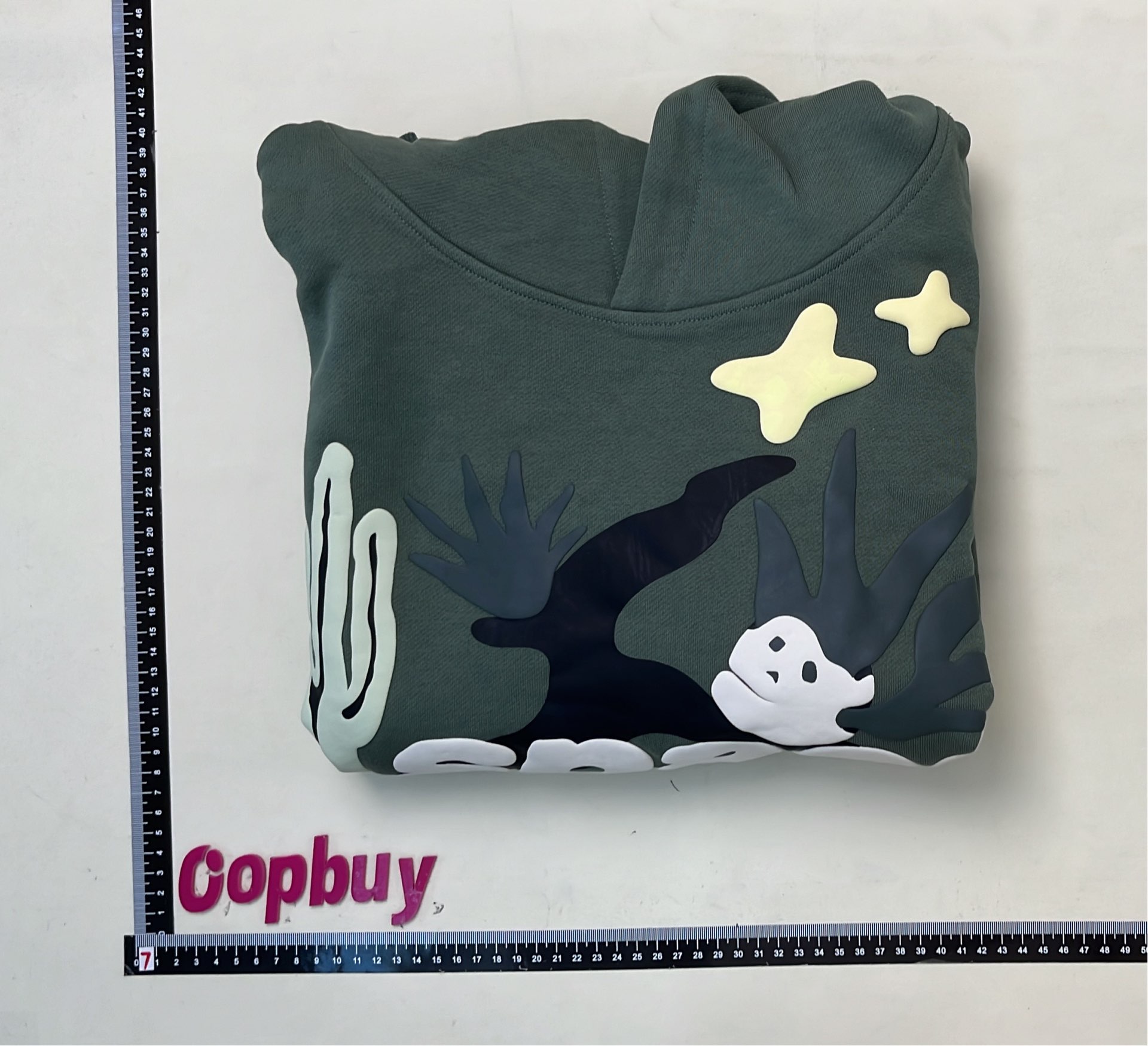 Abstract Art Print Hoodie - Green Oversized Sweatshirt