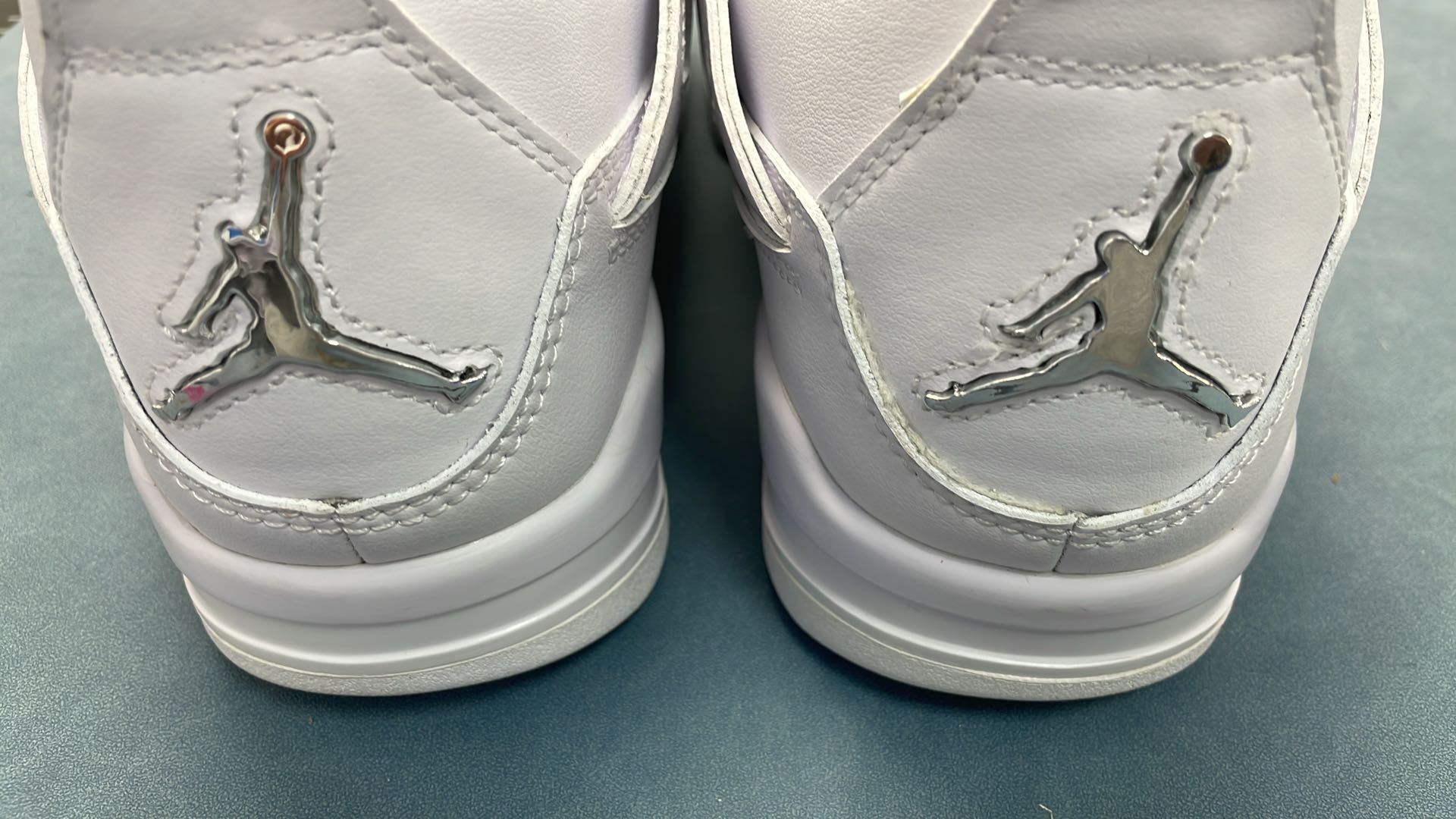 Air Jordan 4 White Leather Sneakers Men's Basketball Shoes