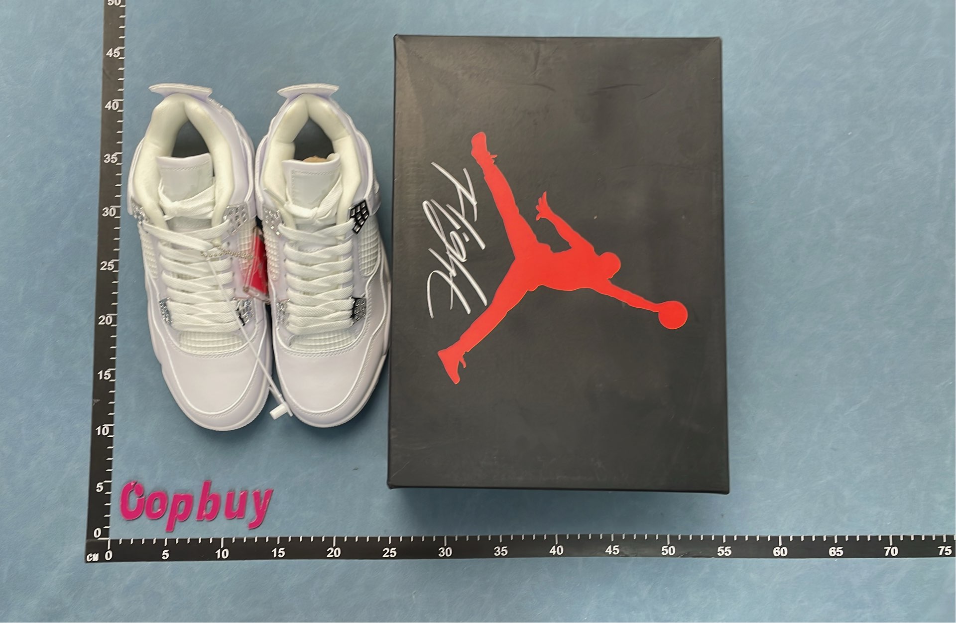 Air Jordan 4 White Leather Sneakers Men's Basketball Shoes