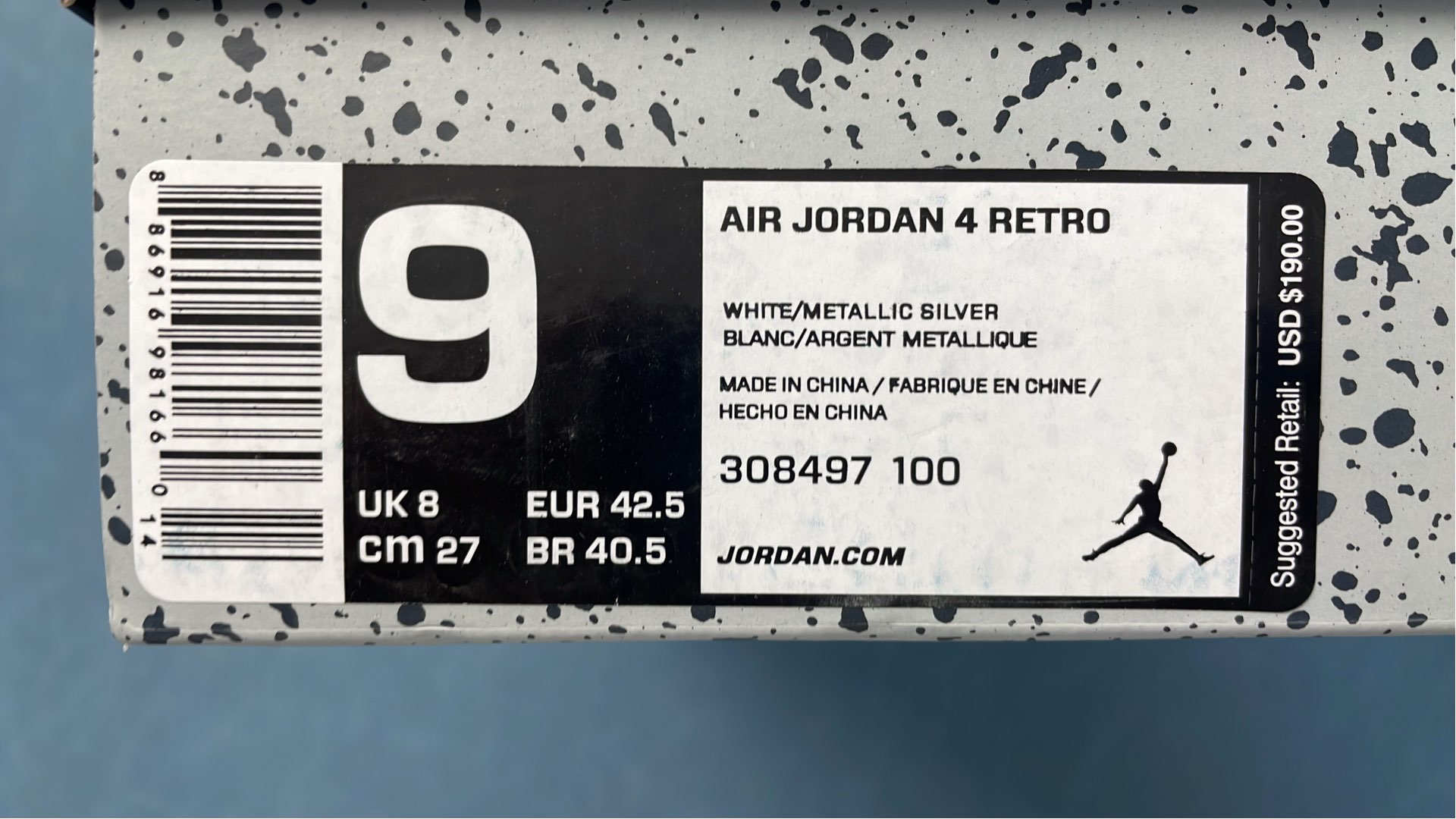 Air Jordan 4 White Leather Sneakers Men's Basketball Shoes