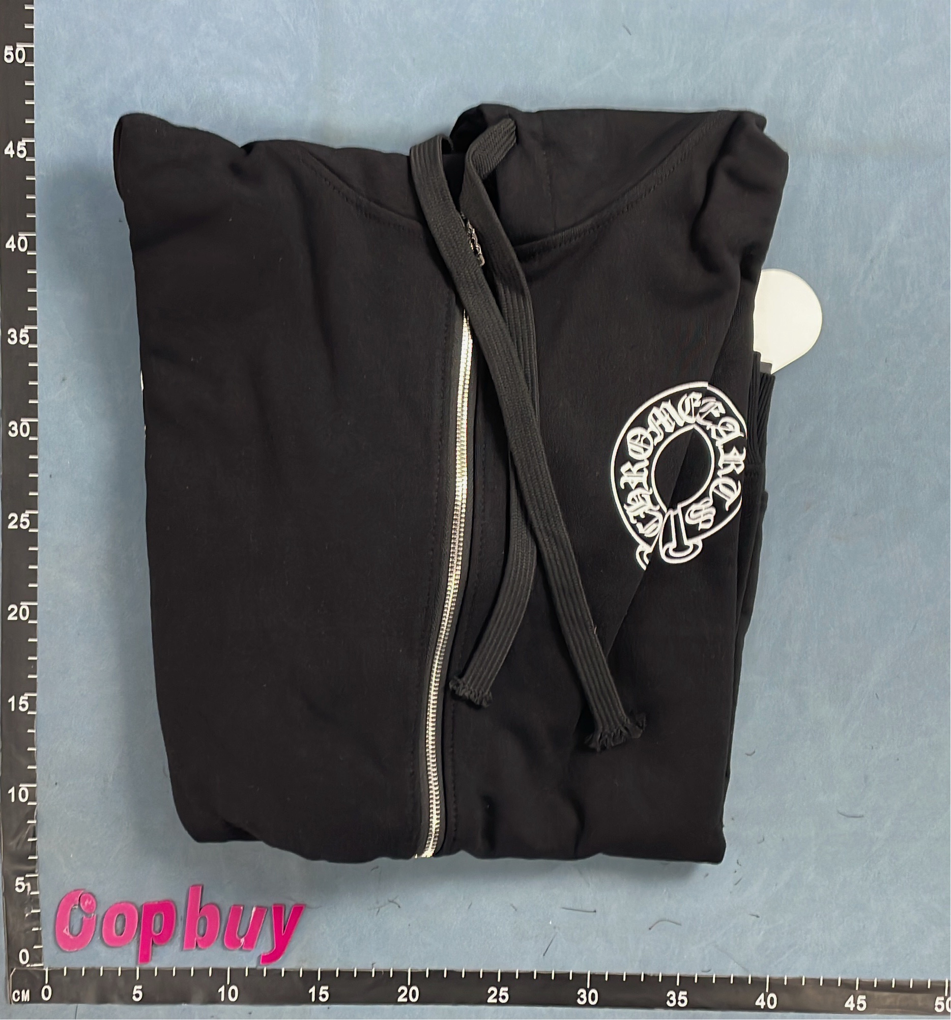 Chrome Hearts Hoodie with Horseshoe Logo and Ornate Sleeve Design