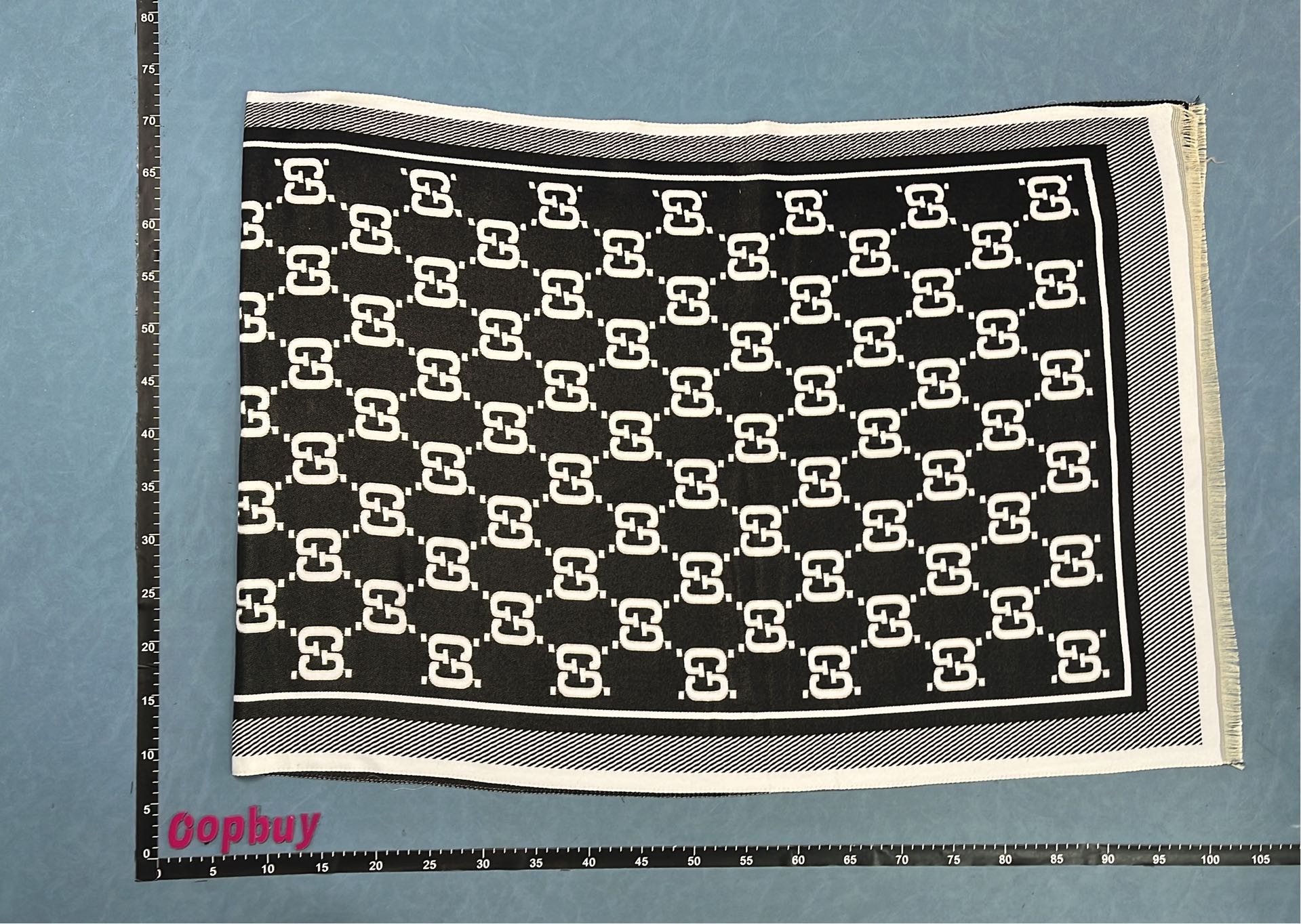 Gucci GG Monogram Scarf Black White