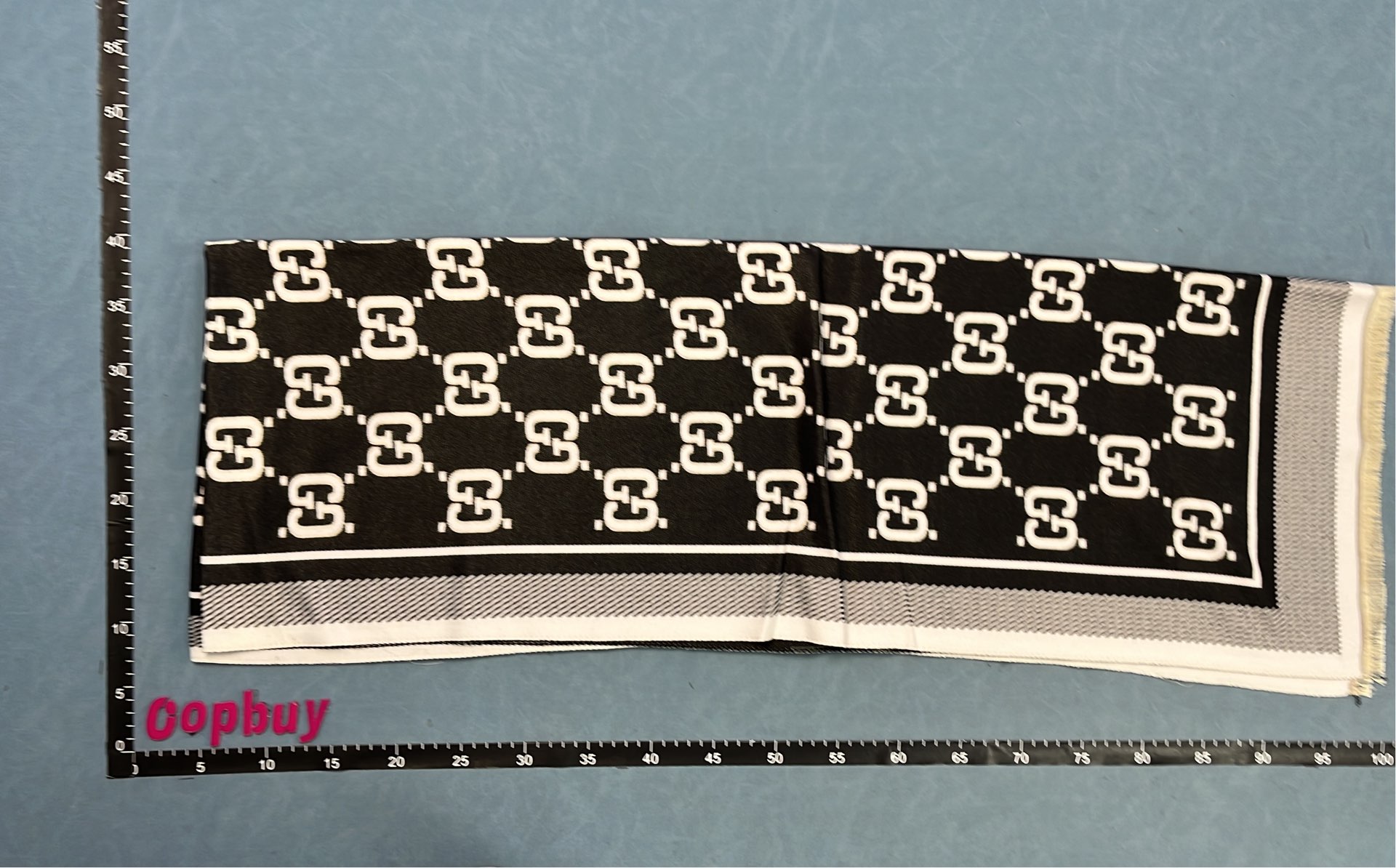 Gucci GG Monogram Scarf Black White