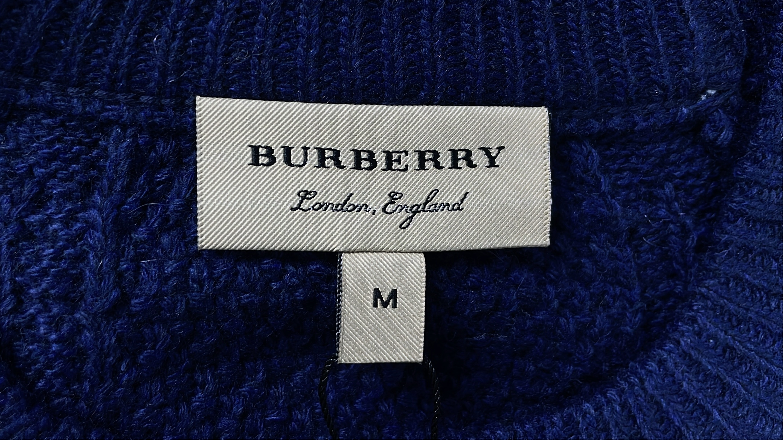 Burberry Navy Cable Knit Sweater Men's Crewneck