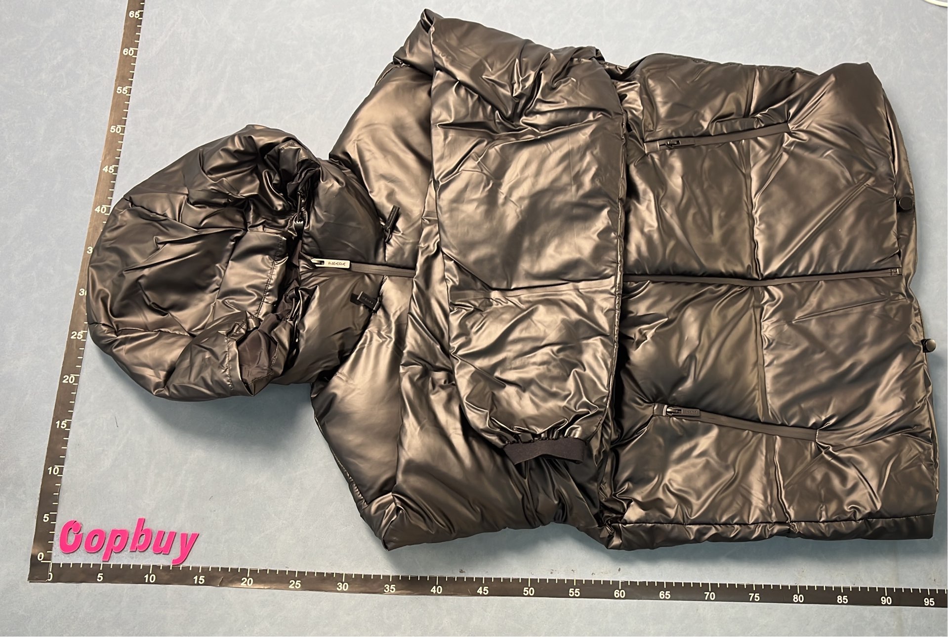 Prada Black Puffer Jacket with Hood and Logo Patch