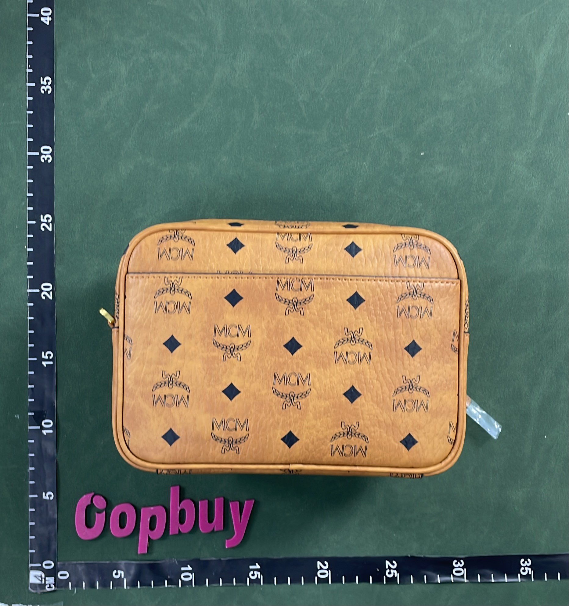 MCM Visetos Original Shoulder Bag with Gold Hardware