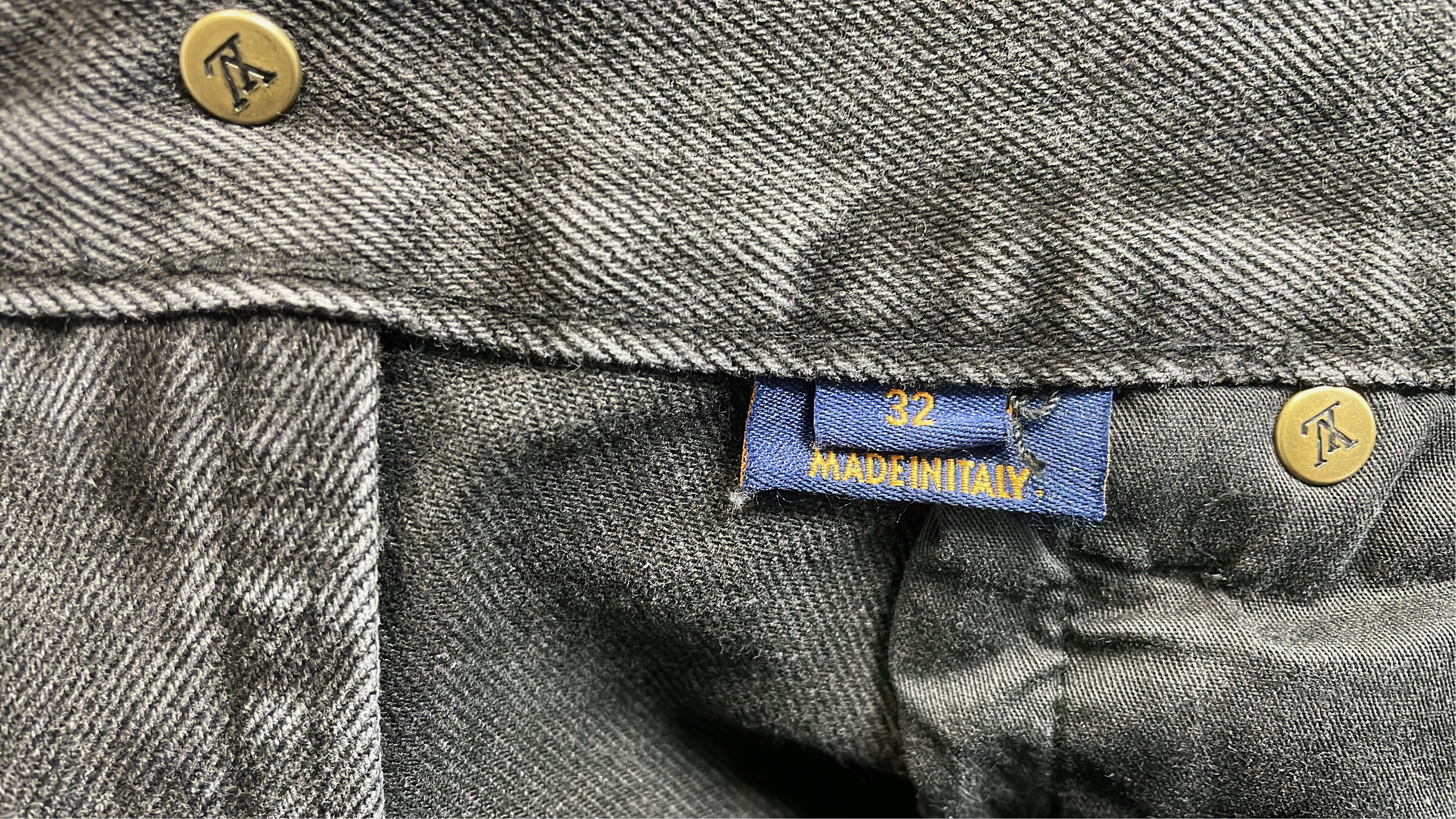Black Embossed Denim Long Pants for Men
