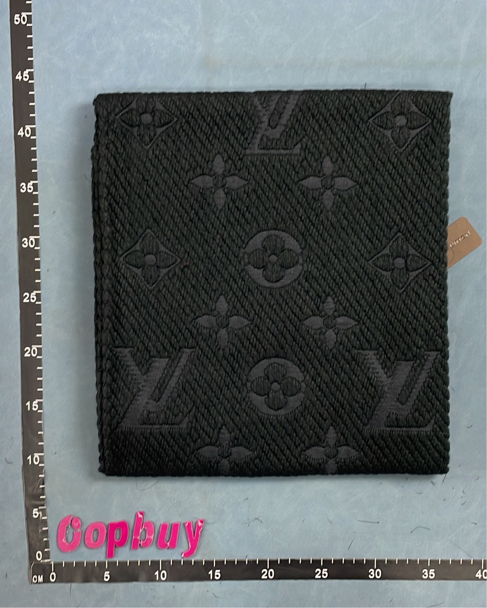 LV Monogram Black Scarf with Fringe