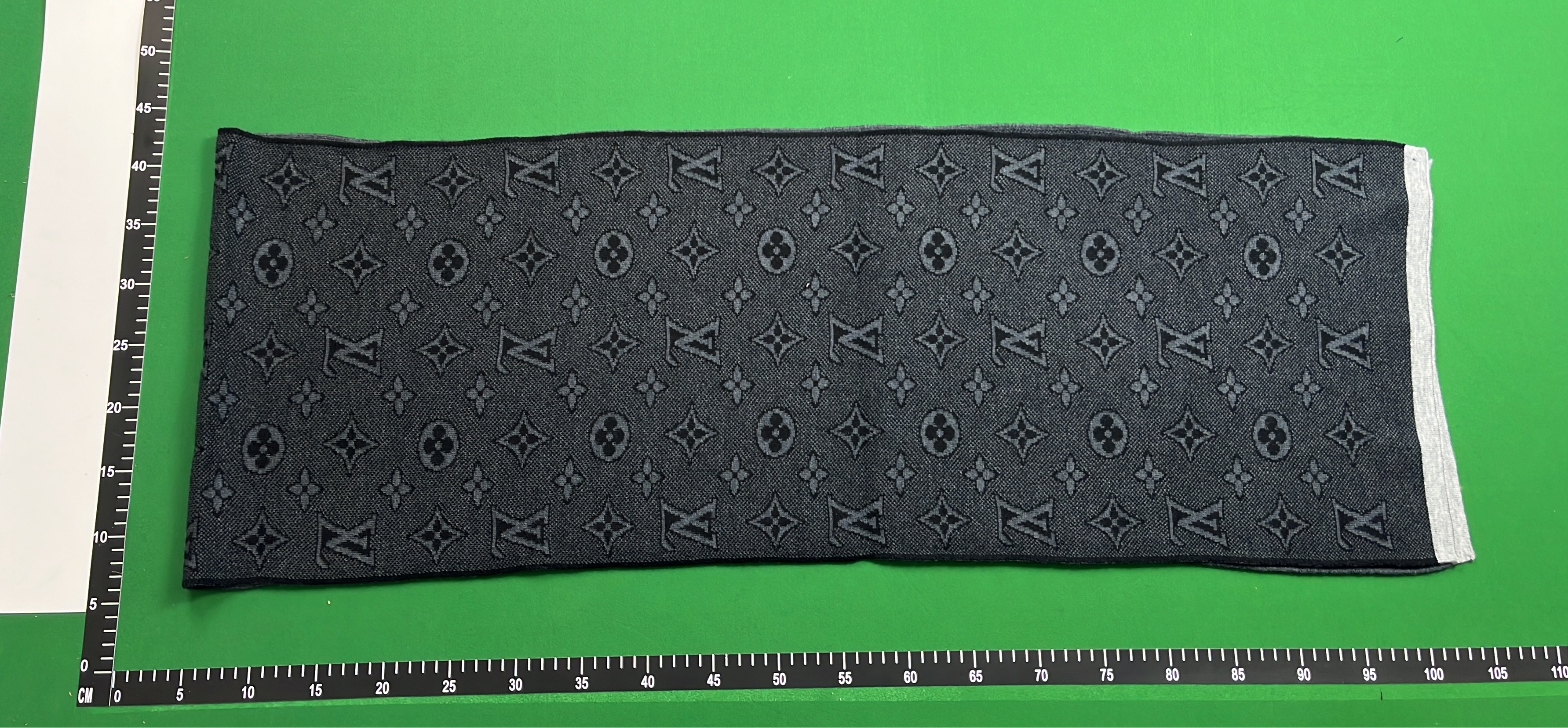 Louis Vuitton Monogram Scarf with Blue and Gray Trim