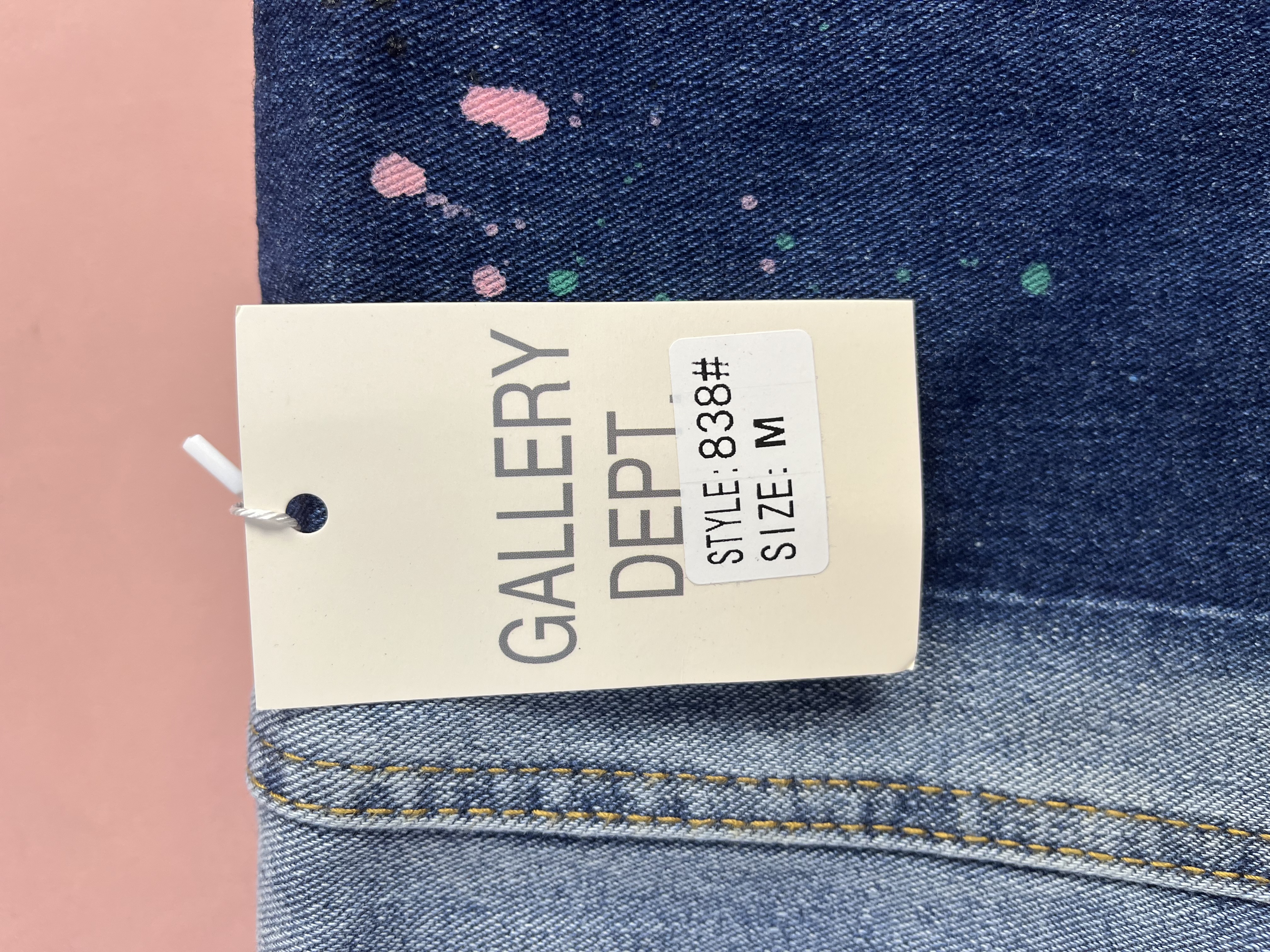Patchwork Denim Trousers with Colorful Panels and Frayed Hem