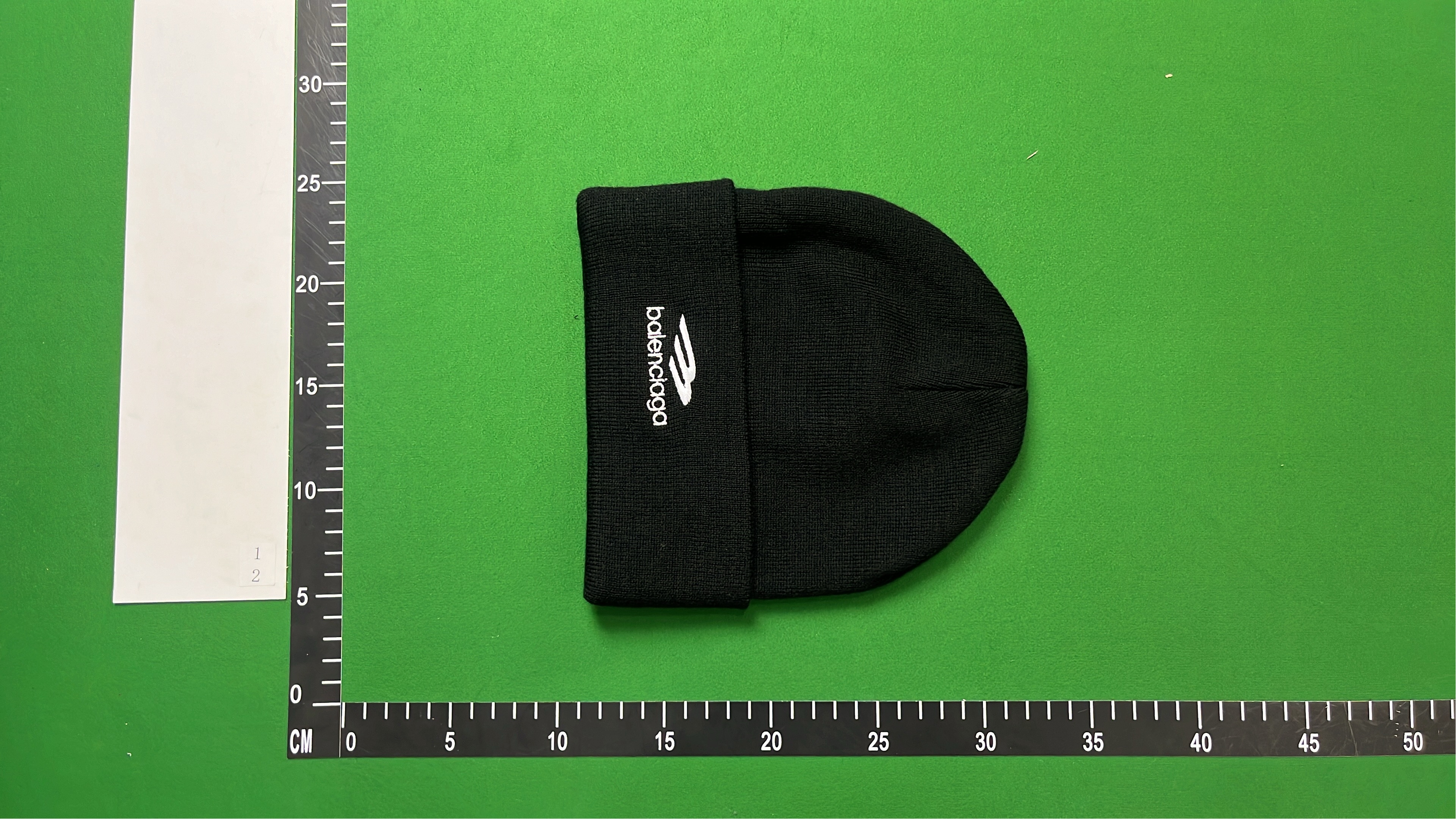 Balenciaga Black Beanie Hat with Logo Embroidery