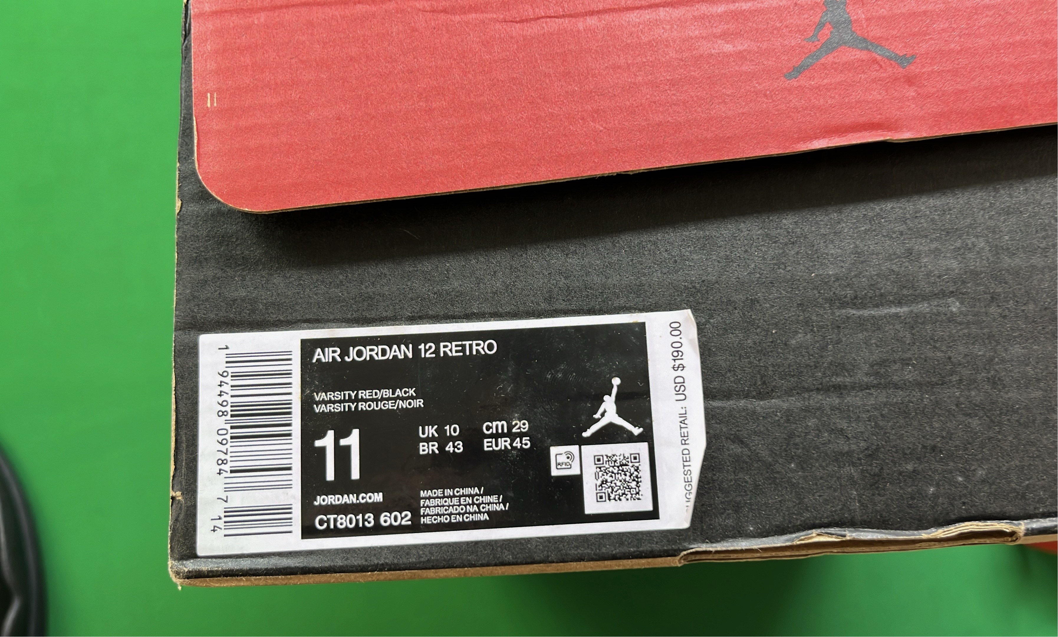 Air Jordan 12 Red Black High Top Sneakers