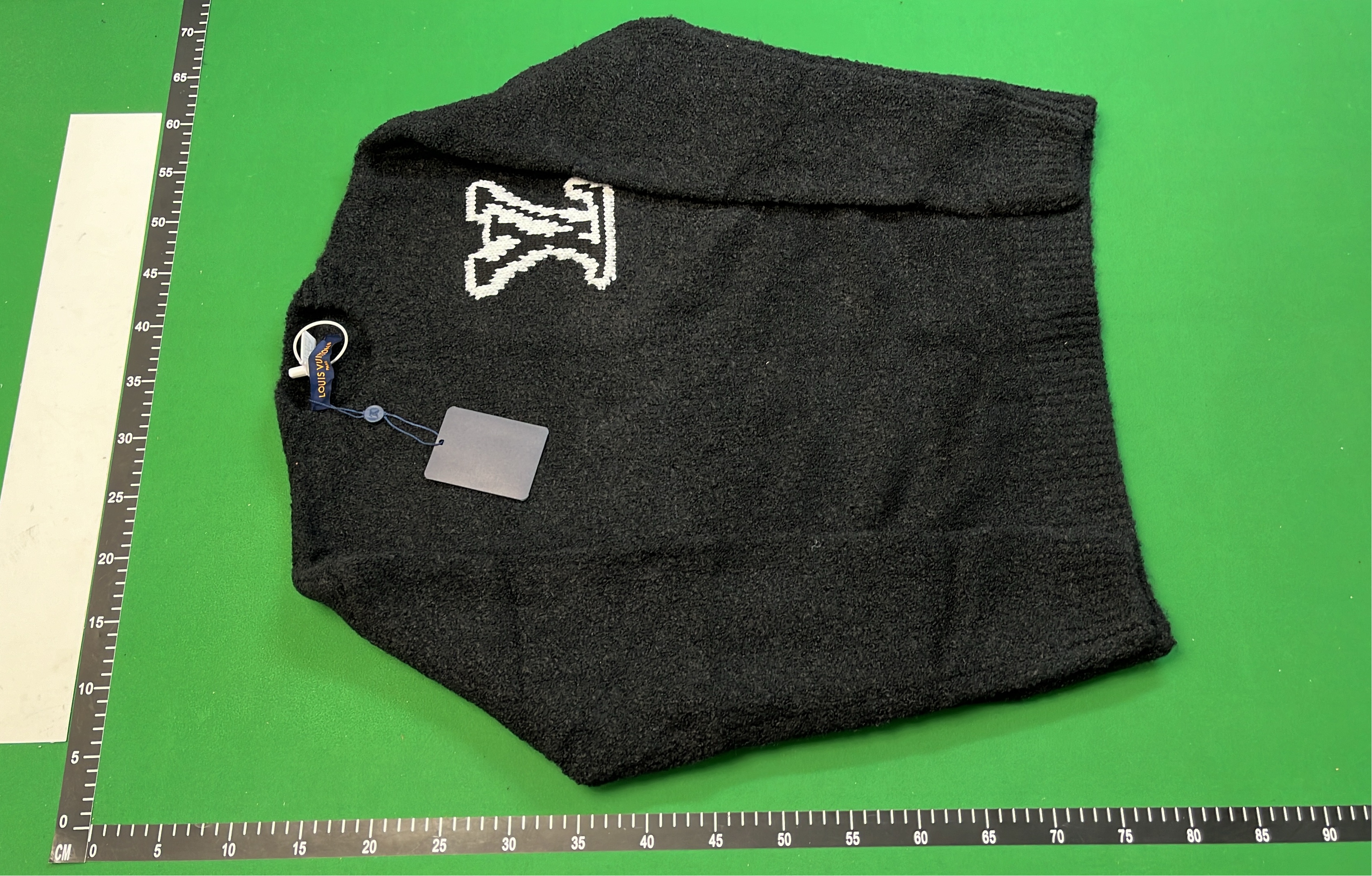 Black Knit Sweater with Monogram Logo