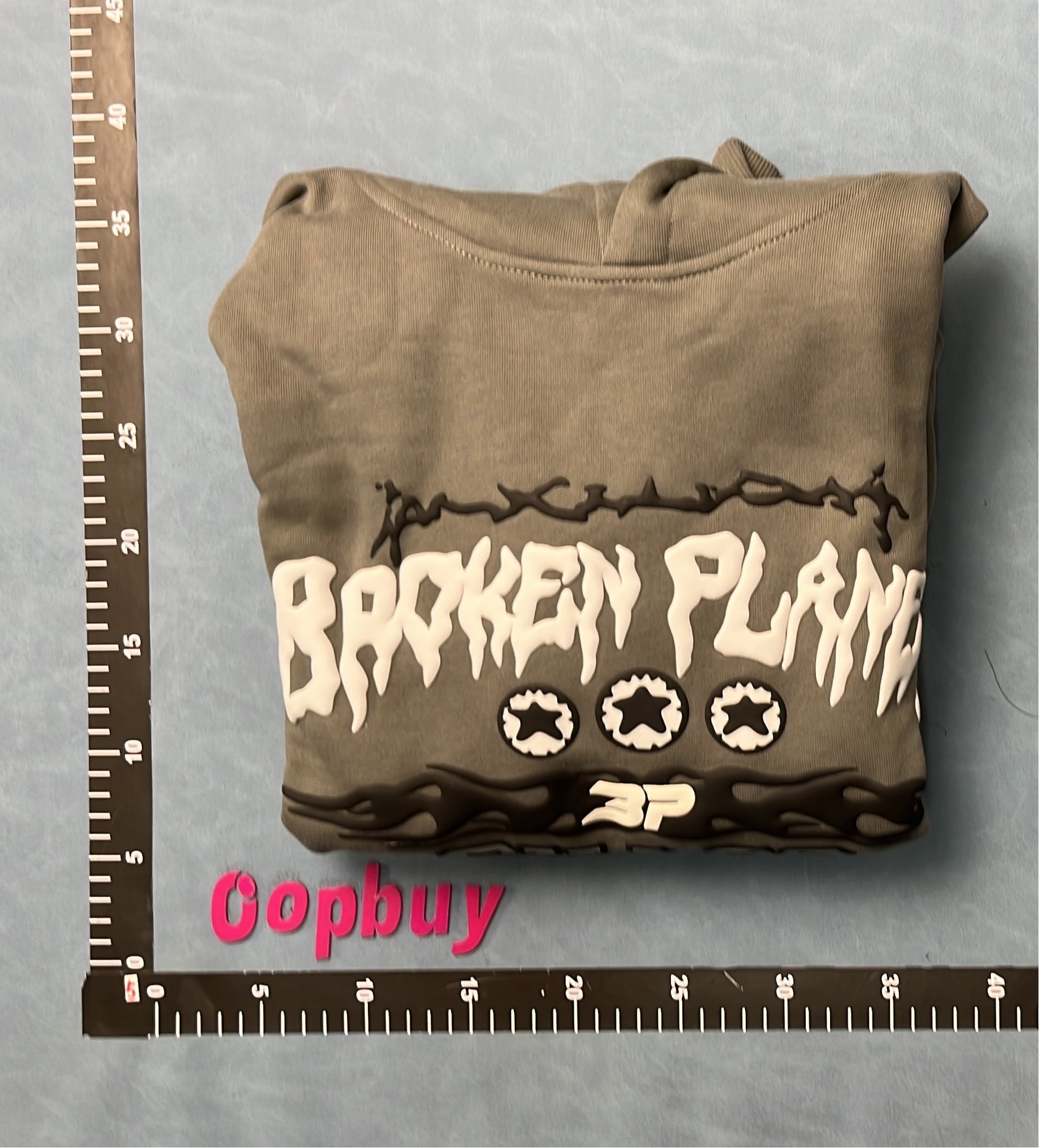 Grey Hoodie with Abstract Print and Bold Logo Design