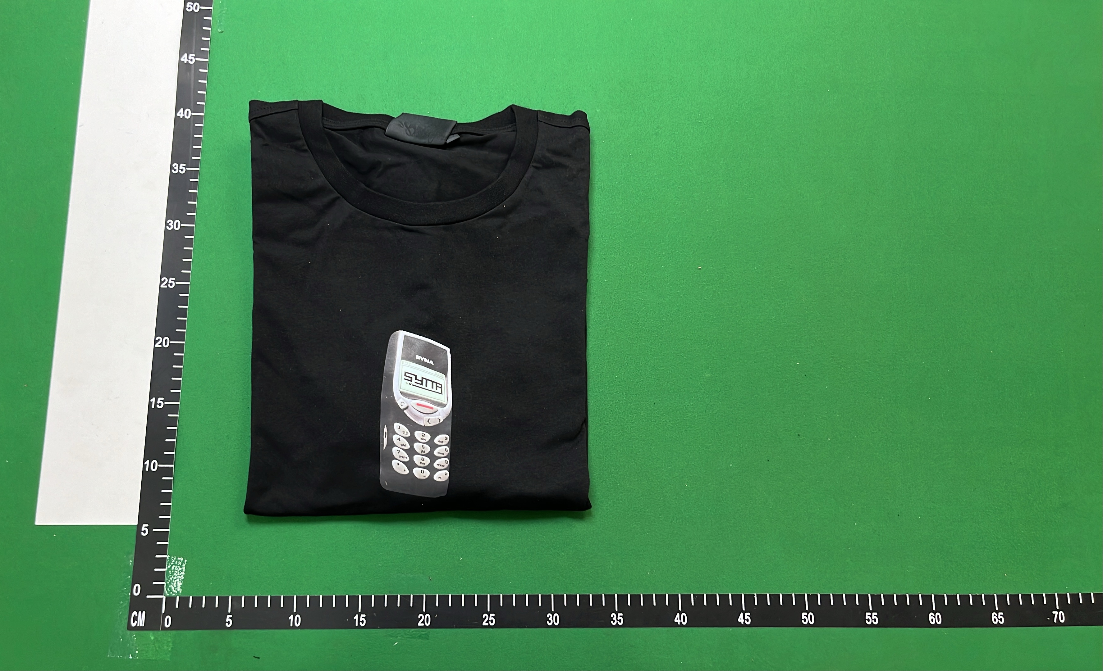 Black T-Shirt with Abstract Phone Graphic Design