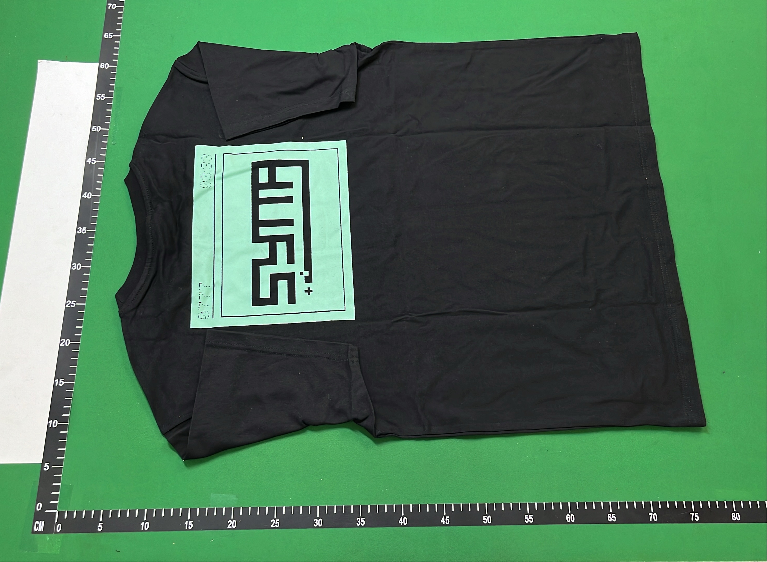 Black T-Shirt with Abstract Phone Graphic Design