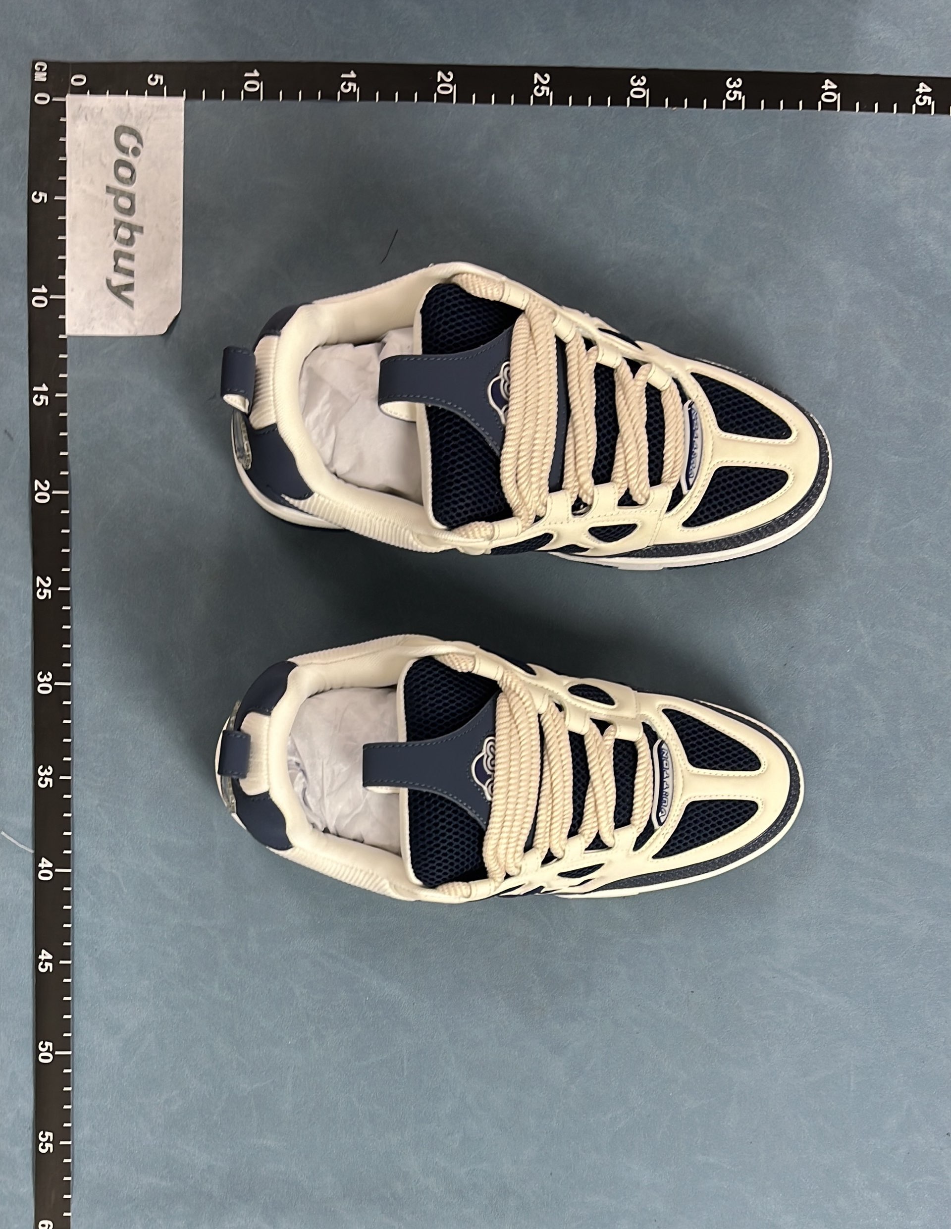 LV Trainer Sneakers Blue White Men Women Luxury Fashion
