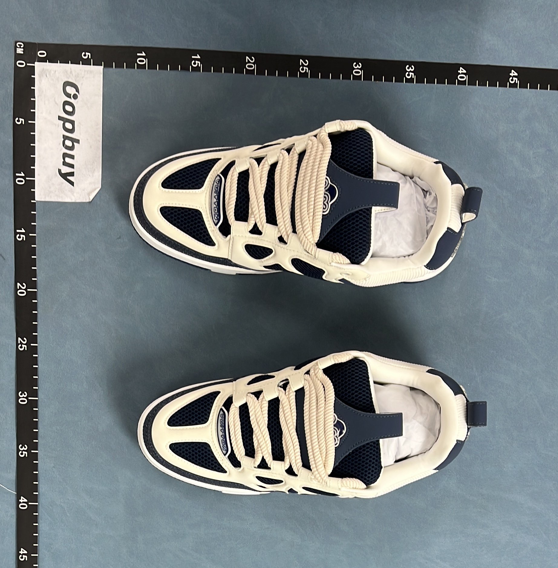 LV Trainer Sneakers Blue White Men Women Luxury Fashion