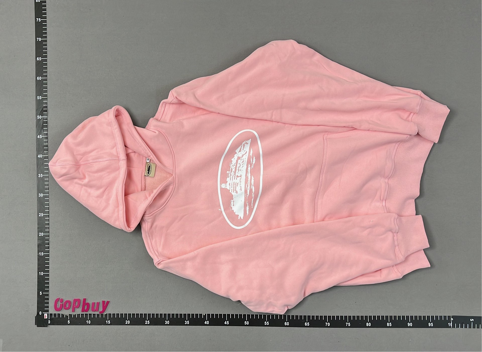 Pink Hoodie with Oval Logo Design