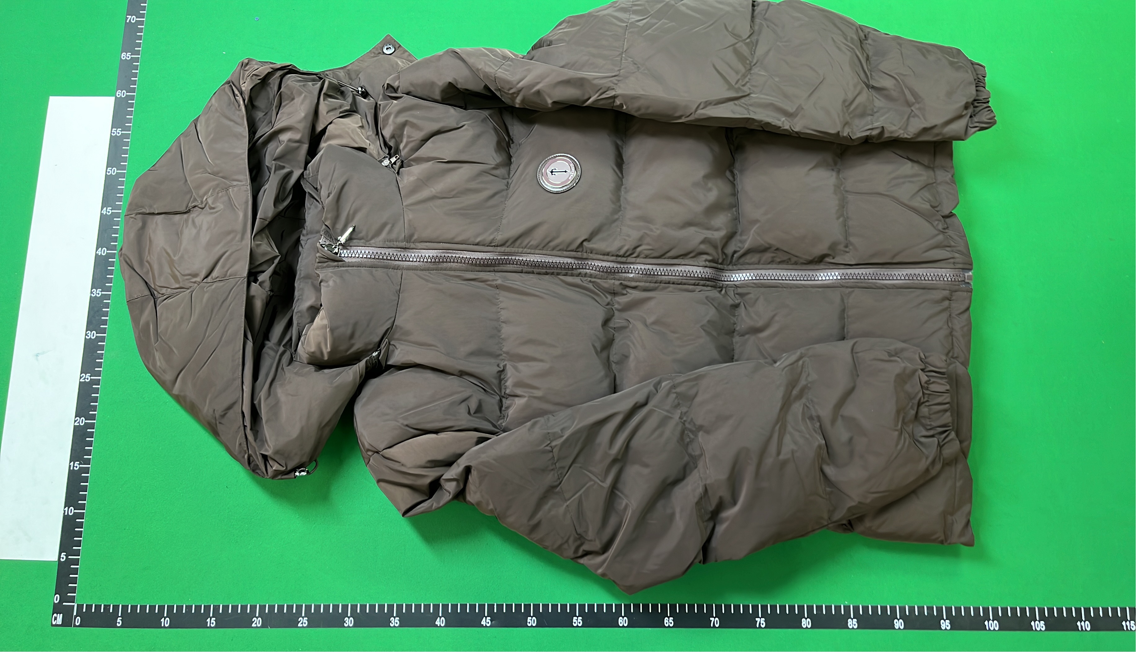 Brown Puffer Jacket with Detachable Hood for Winter Warmth